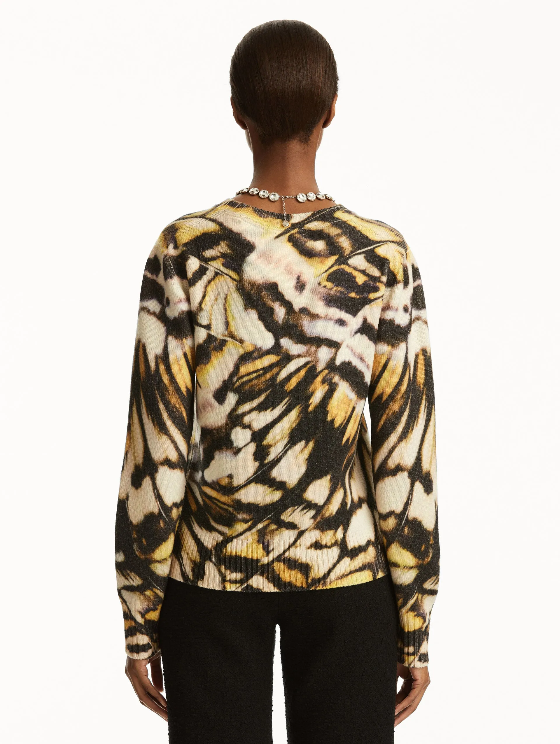 Abstract Butterfly Printed Pullover