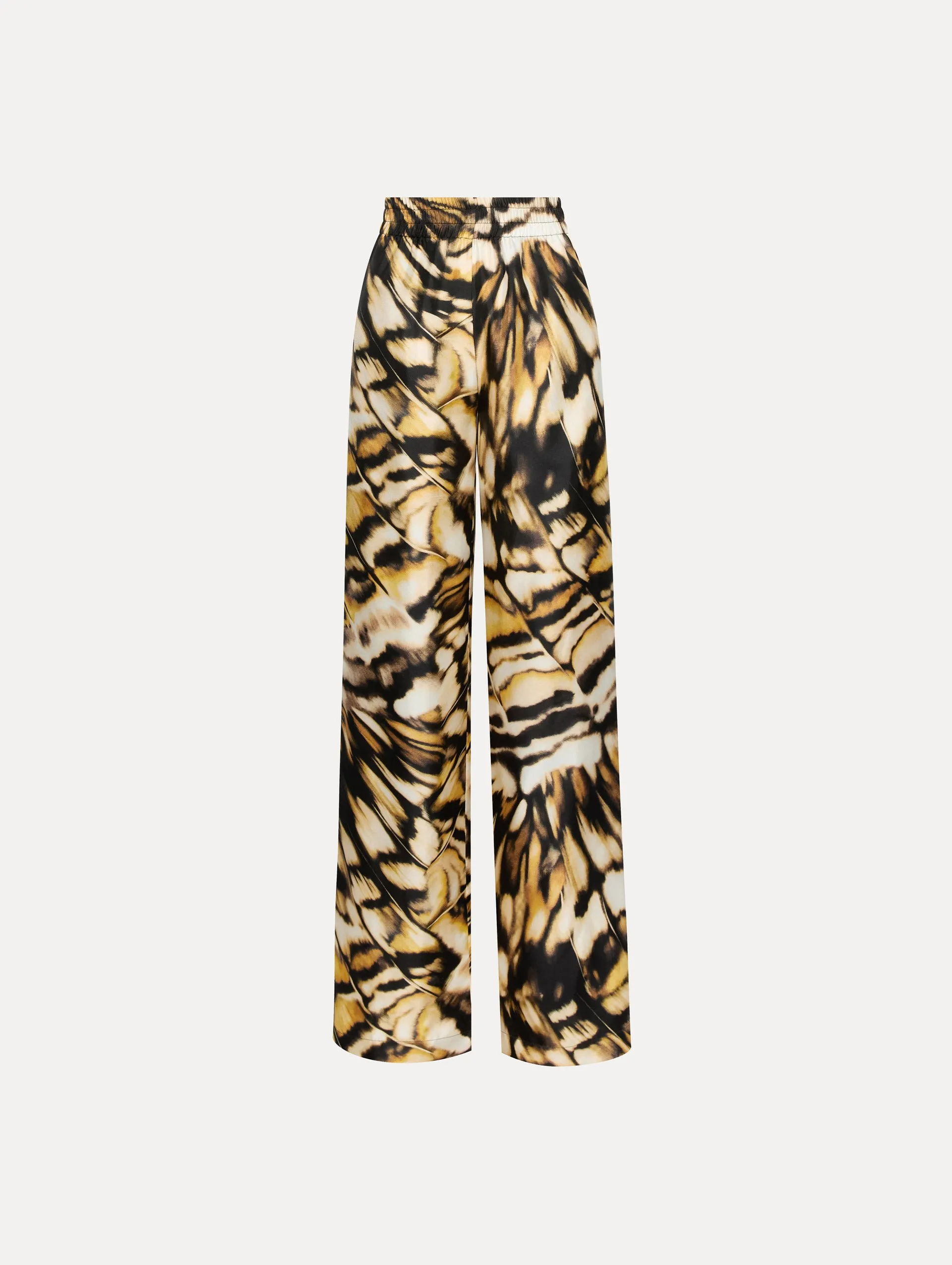 Abstract Butterfly Silk Twill Pant