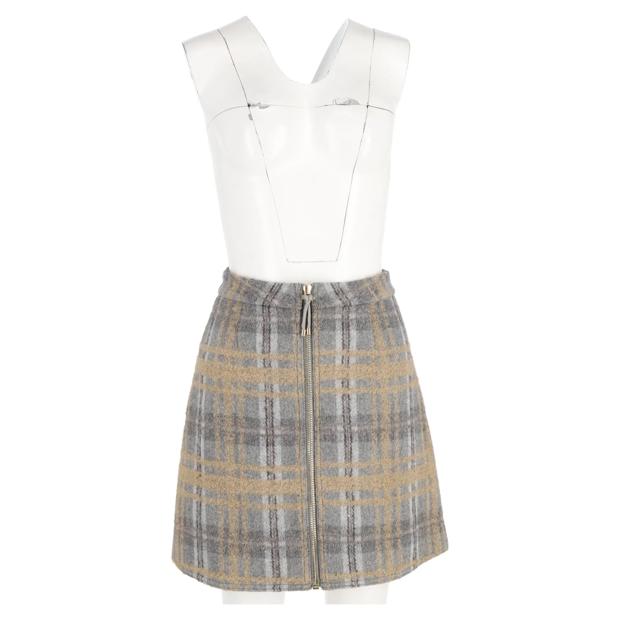 Acne Studios Plaid Mini Skirt in Grey Wool