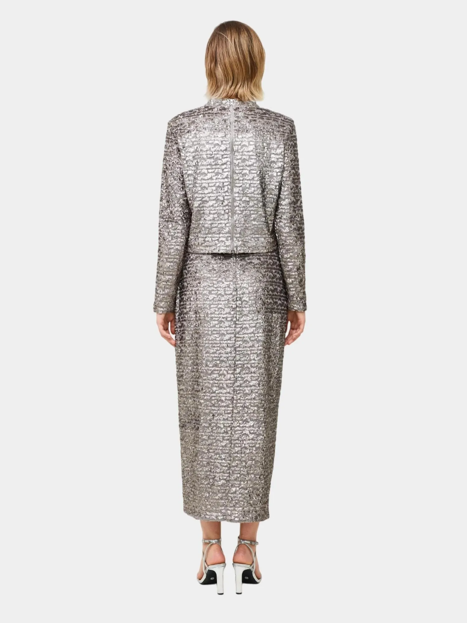 Adalynn Sequin Skirt In Grey