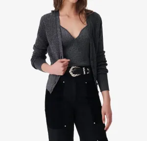 Alea Lurex Cardigan In Black Lures