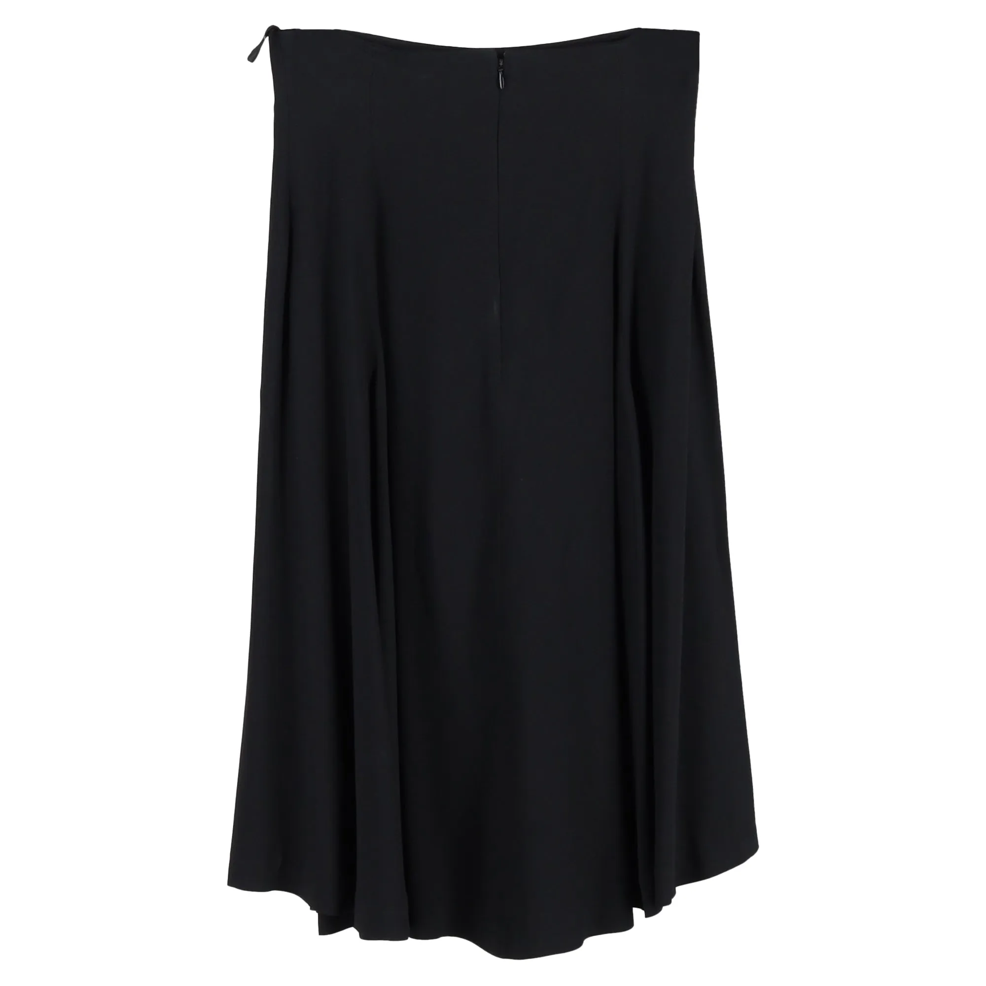 Alexander McQueen Pleated Midi Skirt in Black Polyester