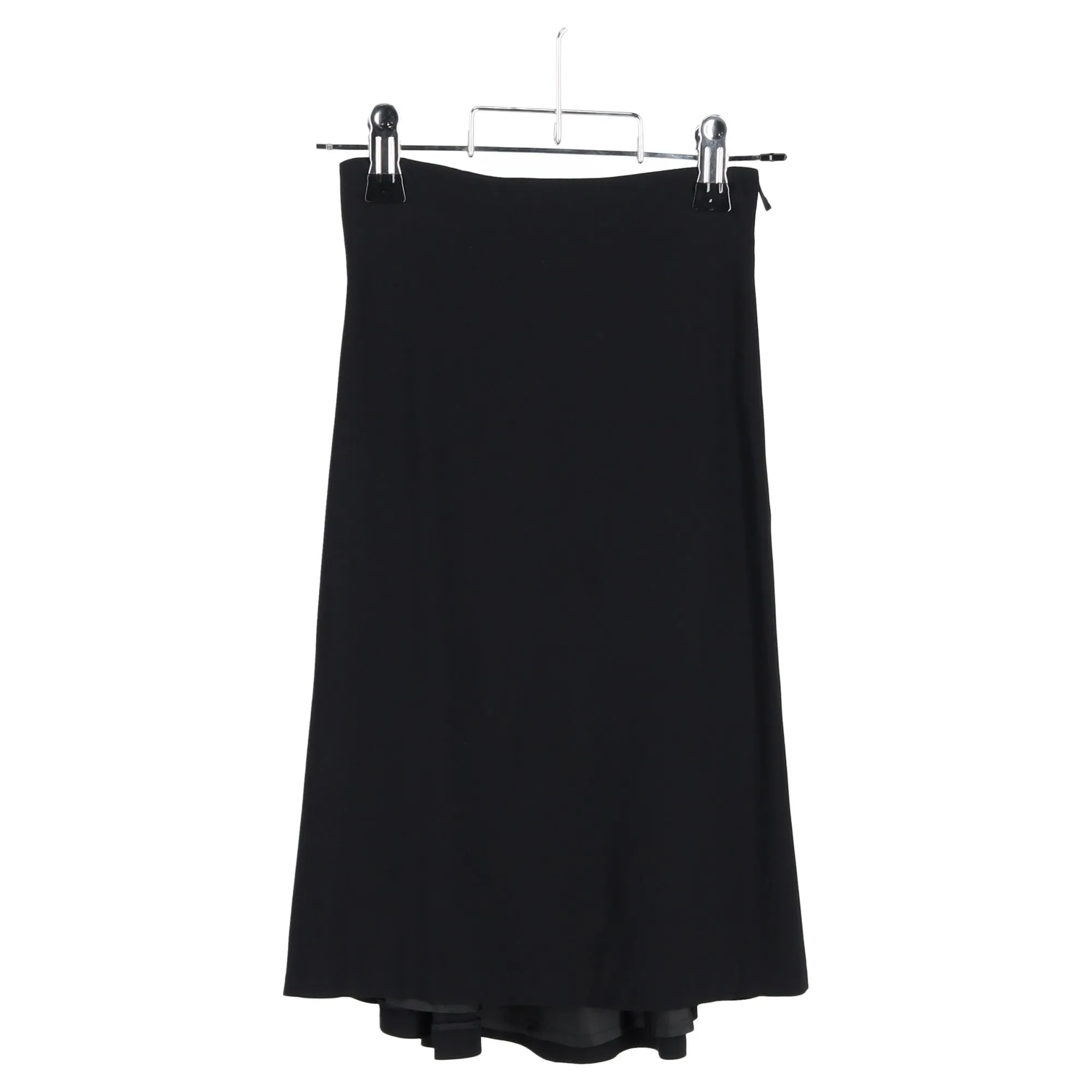Alexander McQueen Pleated Midi Skirt in Black Polyester