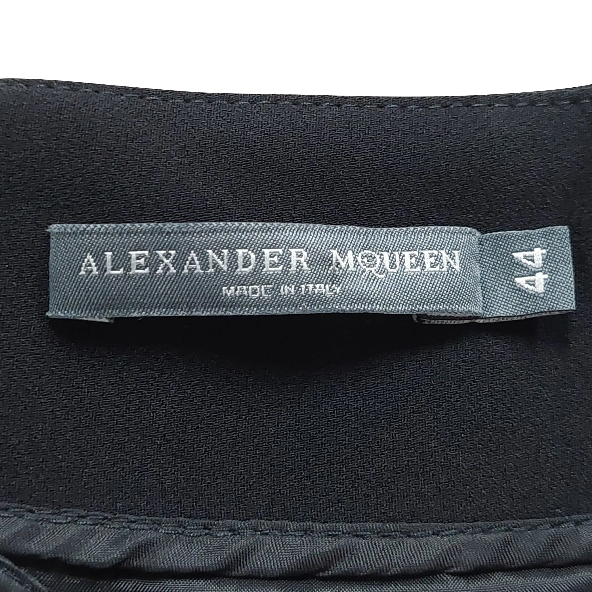 Alexander McQueen Pleated Midi Skirt in Black Polyester
