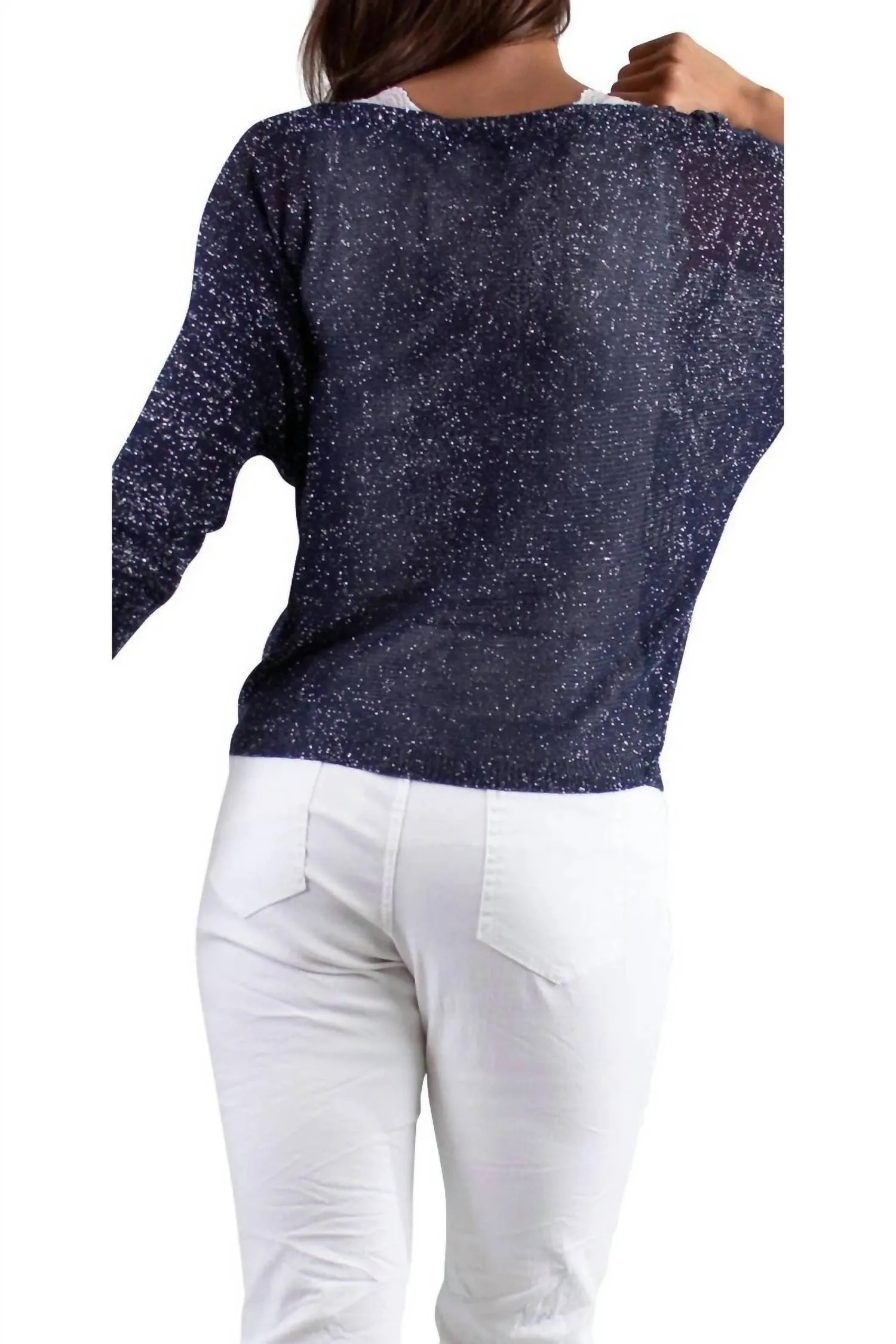 Aliocha Sparkle Sweater In Navy