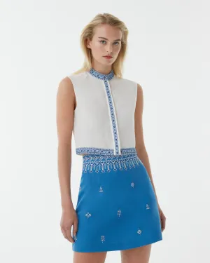 Andorra Top with Astragal Embroidery