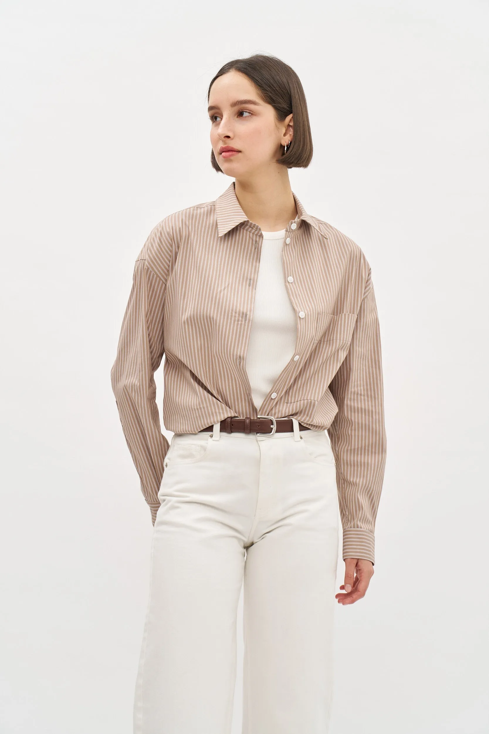 Andy Blouse Brown Stripes