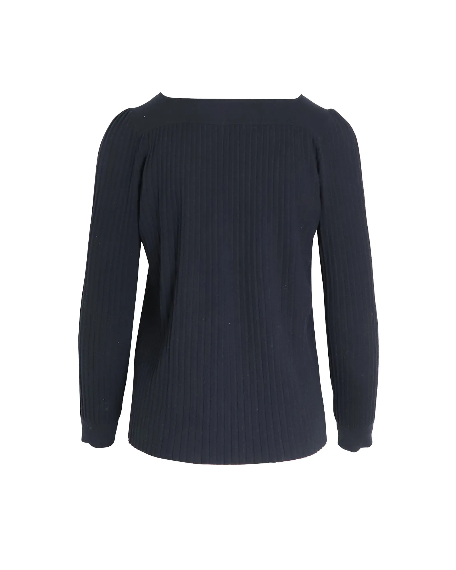 A.P.C. Bateau Neck Ribbed Sweater in Black Viscose