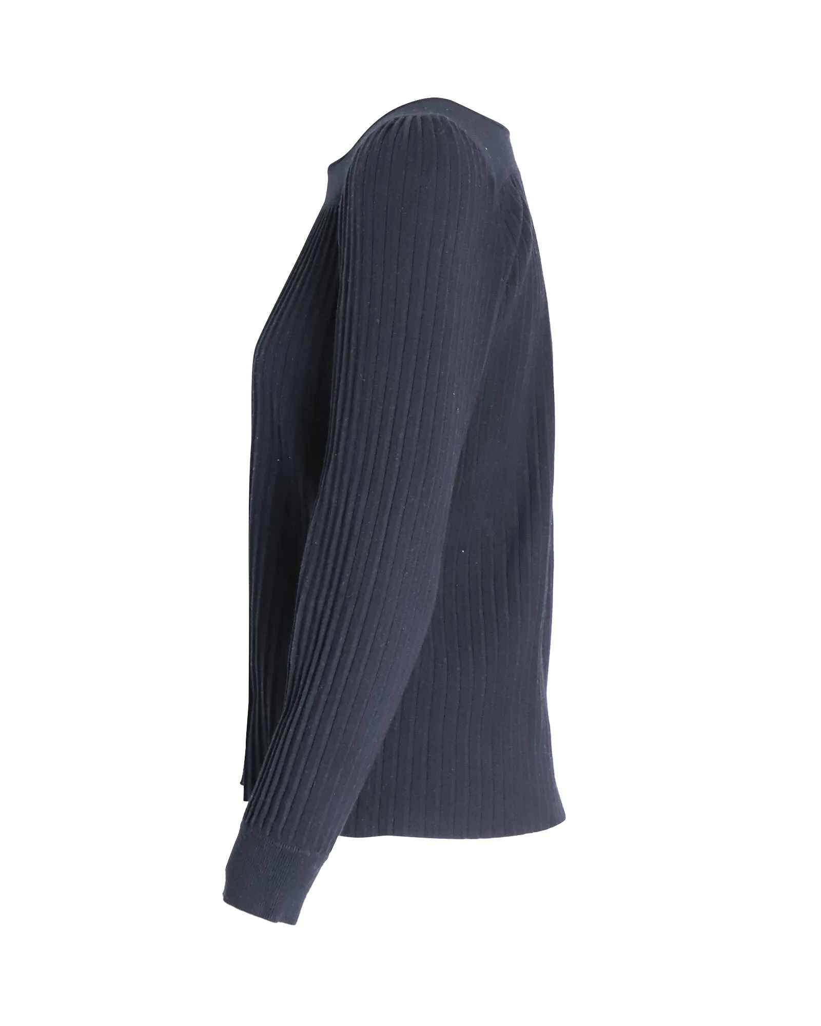 A.P.C. Bateau Neck Ribbed Sweater in Black Viscose