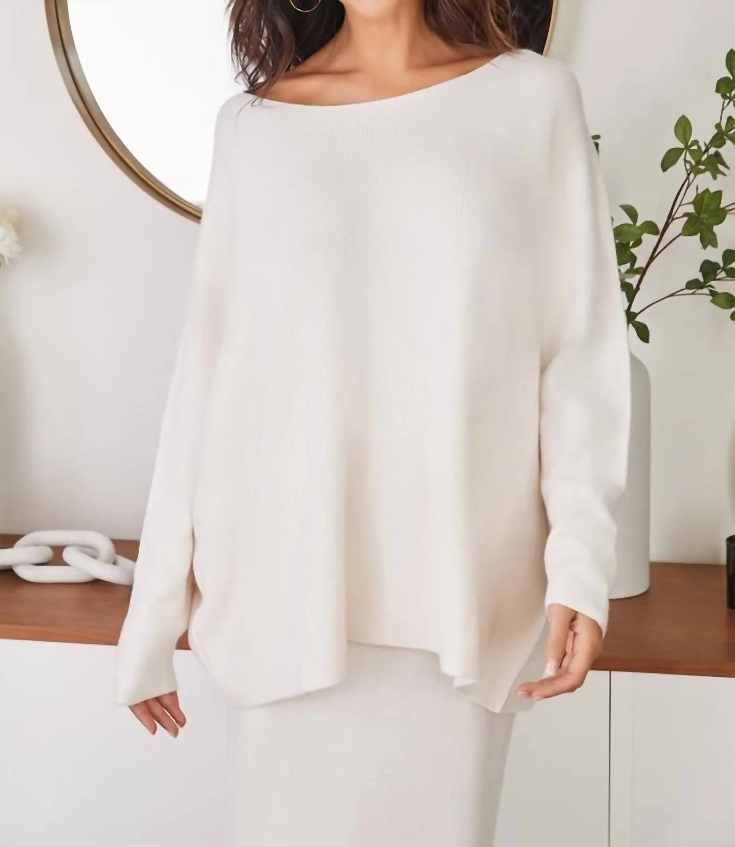 Asymmetrical Sweater In Ivory