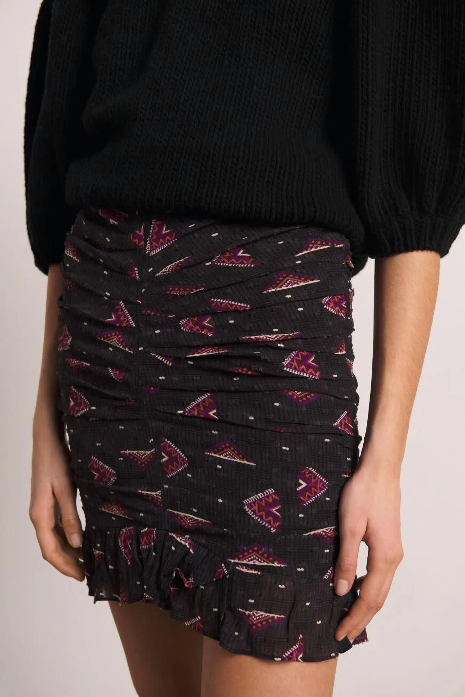 Aztec Cassi Ruched Skirt In Black