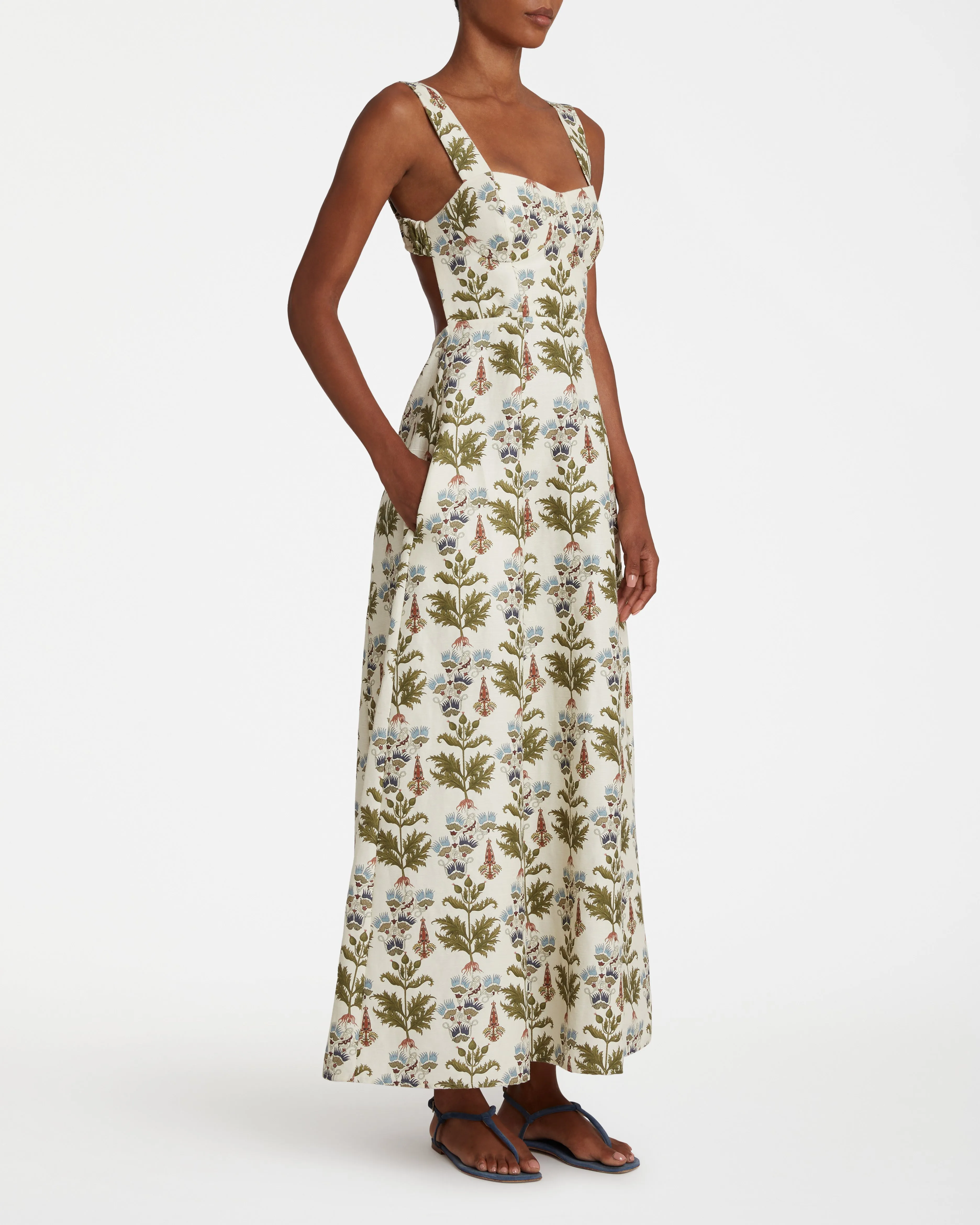 Azzurra Dress in Persian Botanic Print