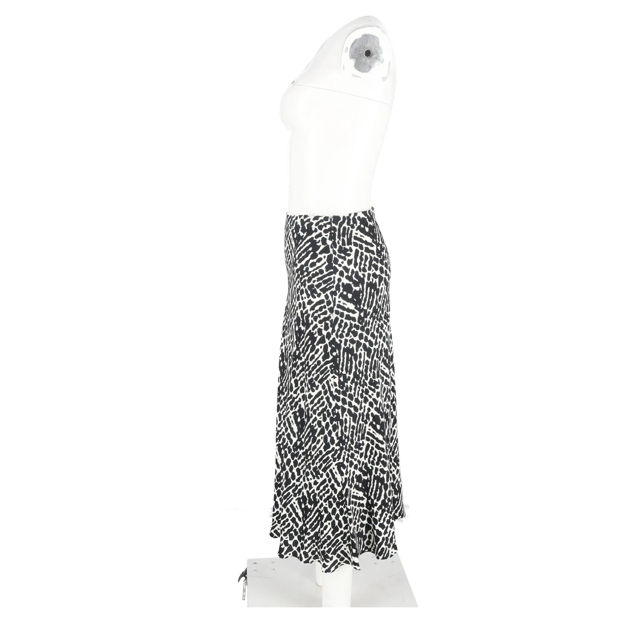Ba&Sh Oddy Printed Midi Skirt in Black and White Viscose