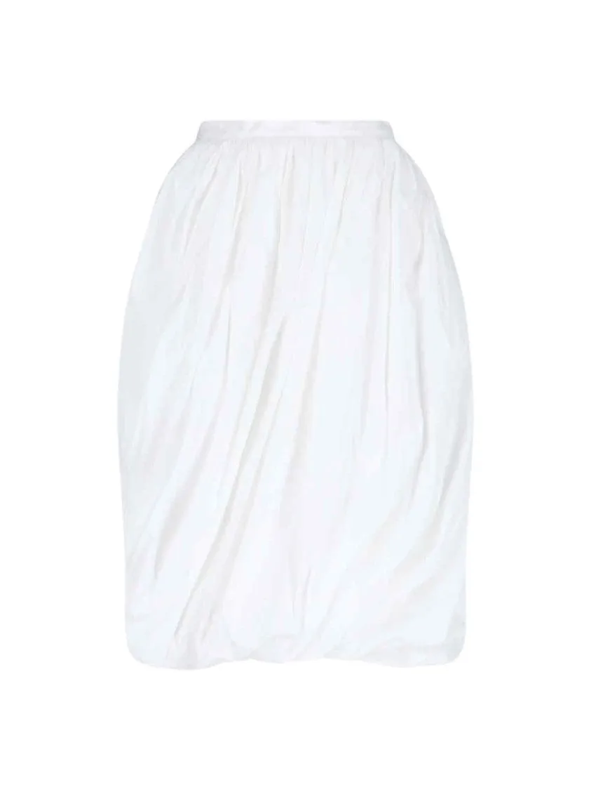 Balloon Midi Skirt  White
