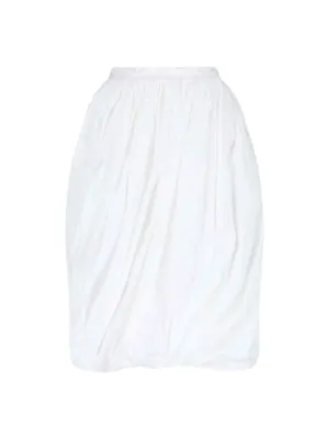 Balloon Midi Skirt  White