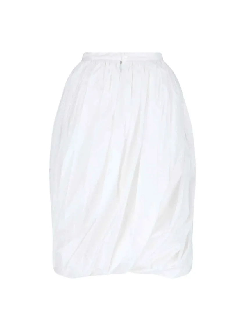 Balloon Midi Skirt  White