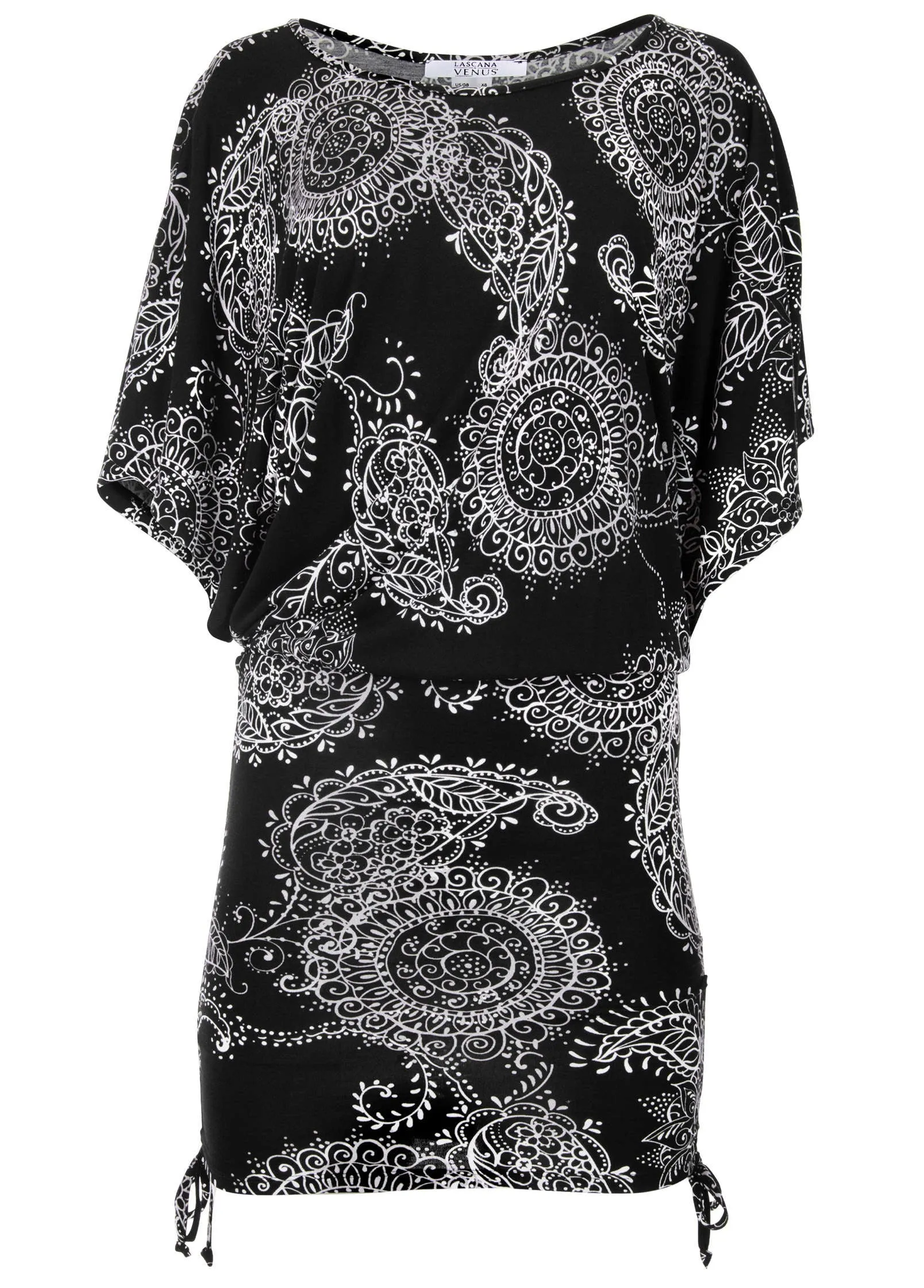 Banded Convertible Dress - Black & White