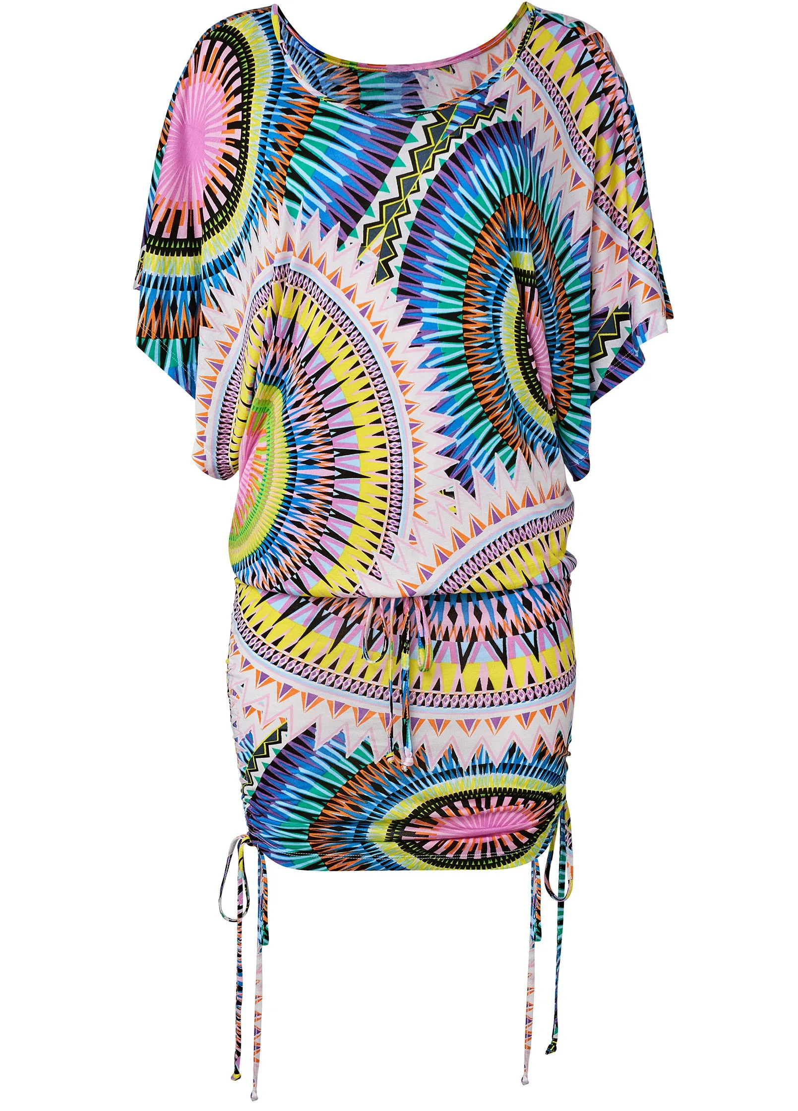 Banded Convertible Dress - White Multi