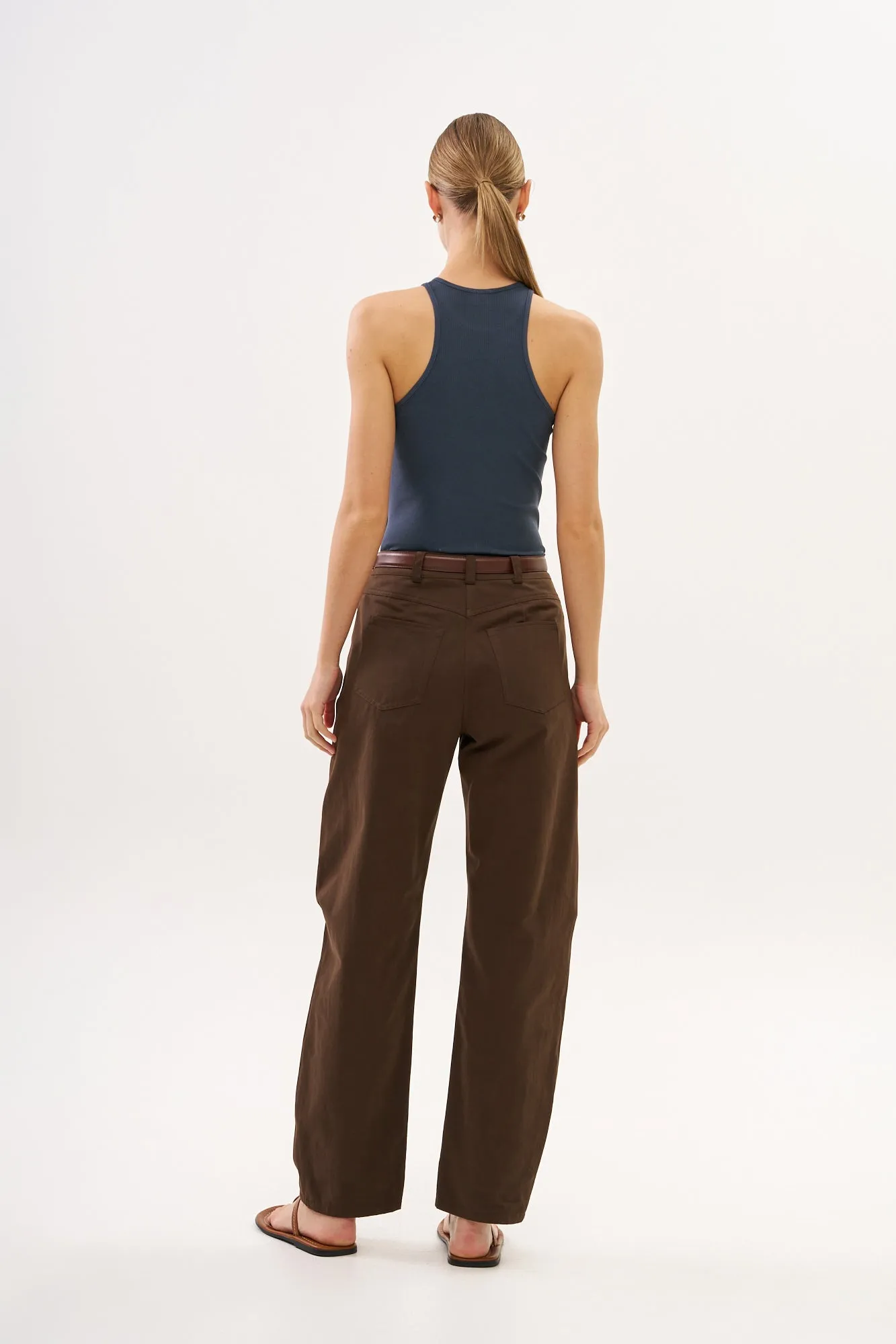 Barrel Leg Pants Brown