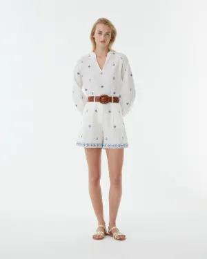 Beatrice Shorts with Astragal Embroidery