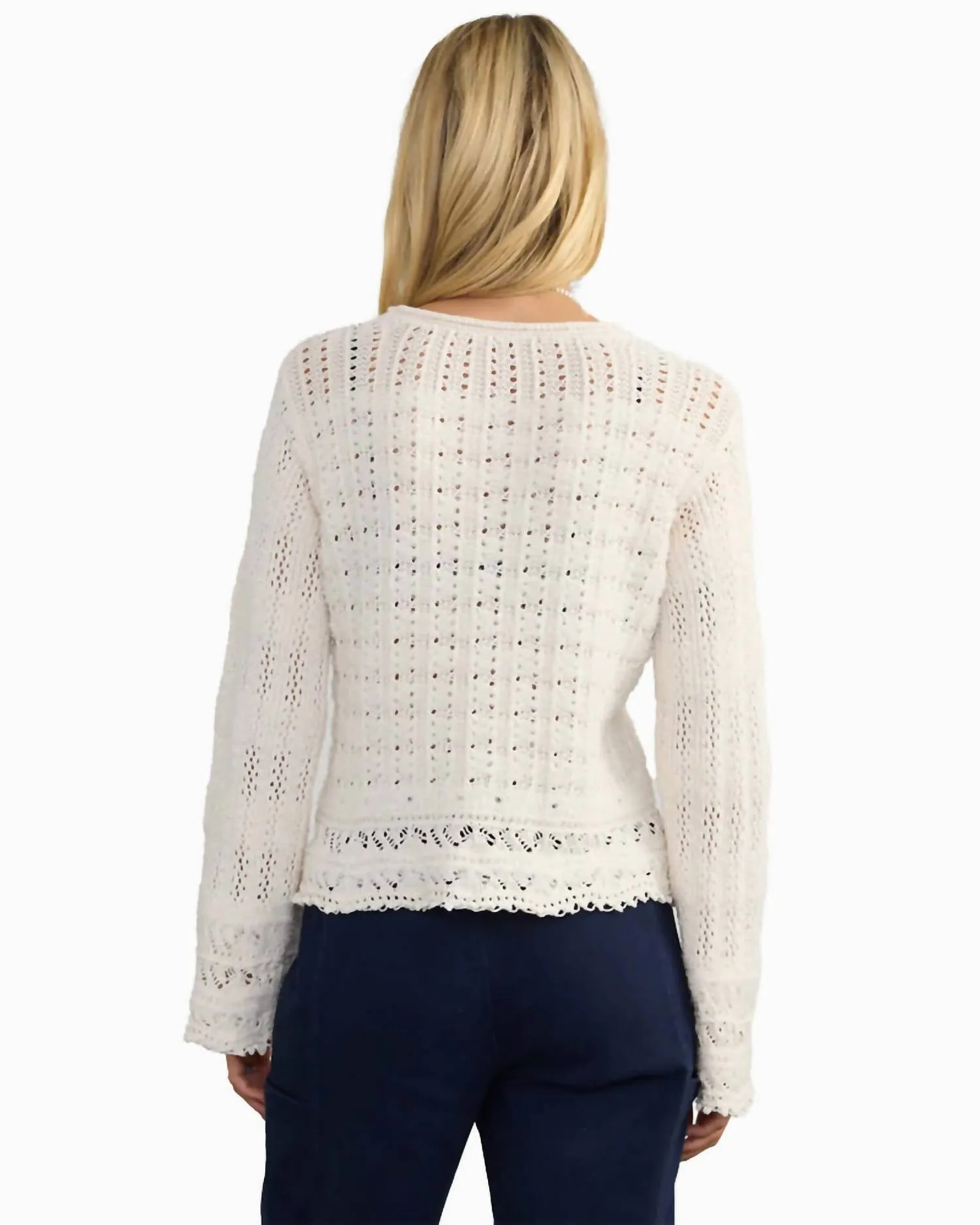 Bell Sleeve Po Sweater In Ivory