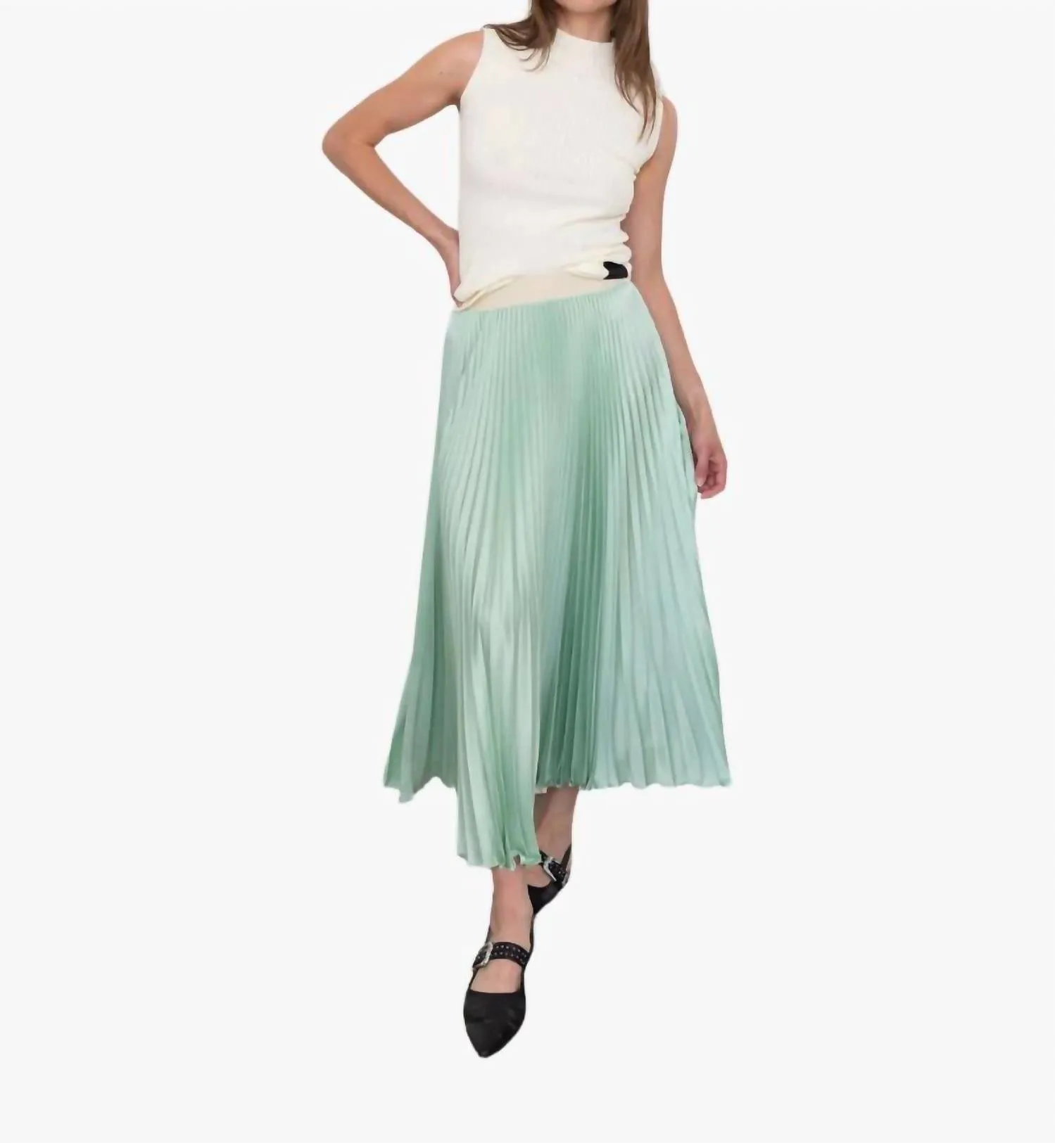 Benedetto Midi Skirt In Pistachio