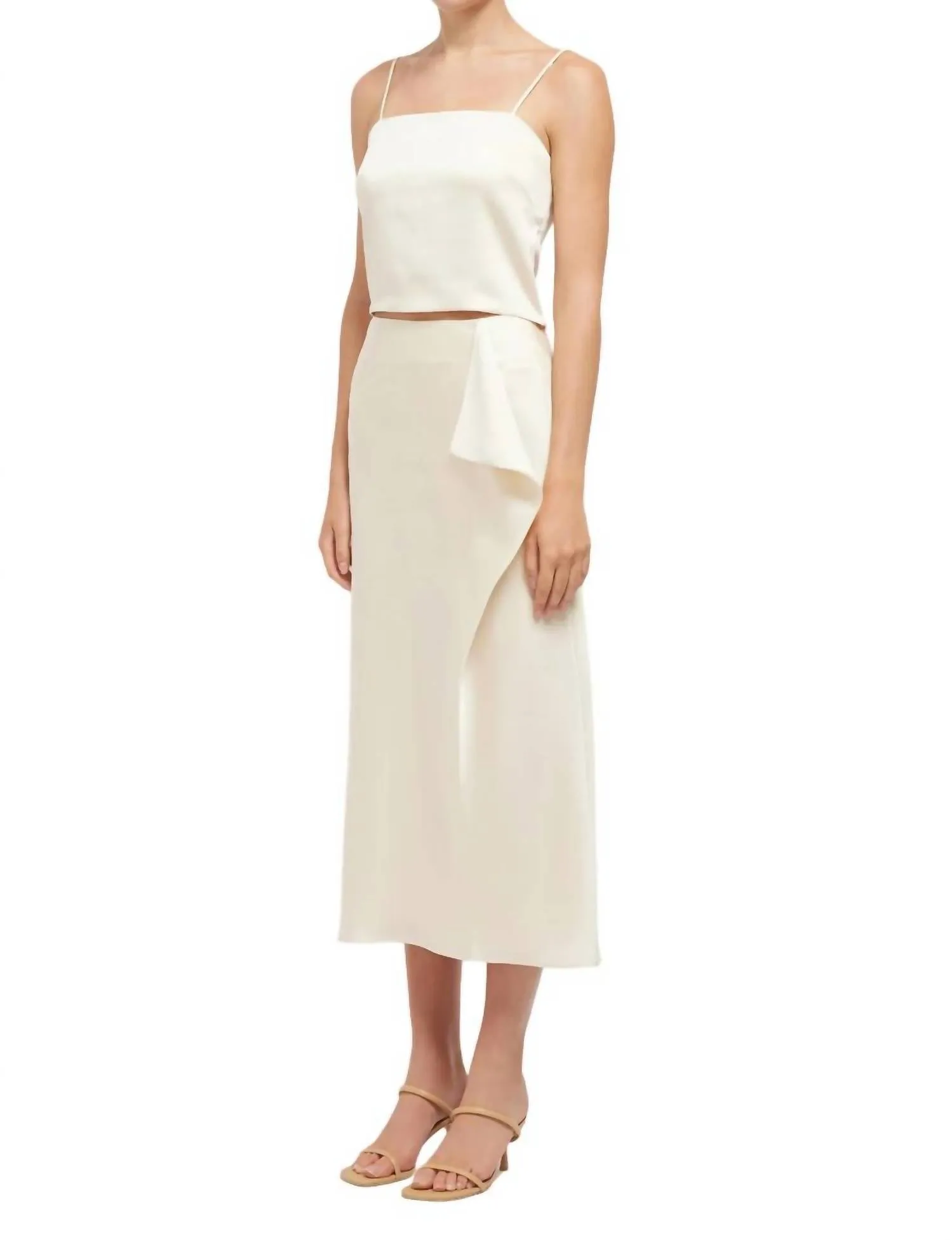 Blane Midi Skirt In Ecru
