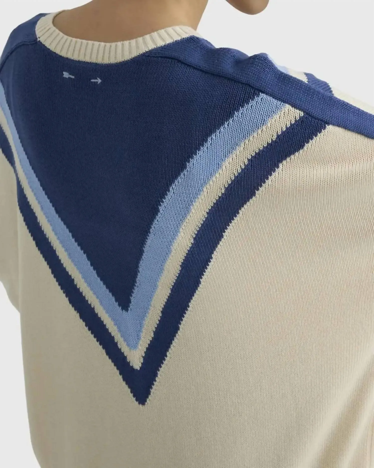 Borderline Boo Striped Knit Top In Cream White