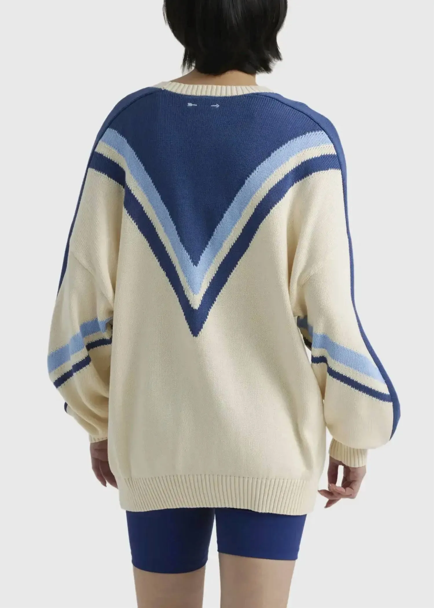 Borderline Boo Striped Knit Top In Cream White