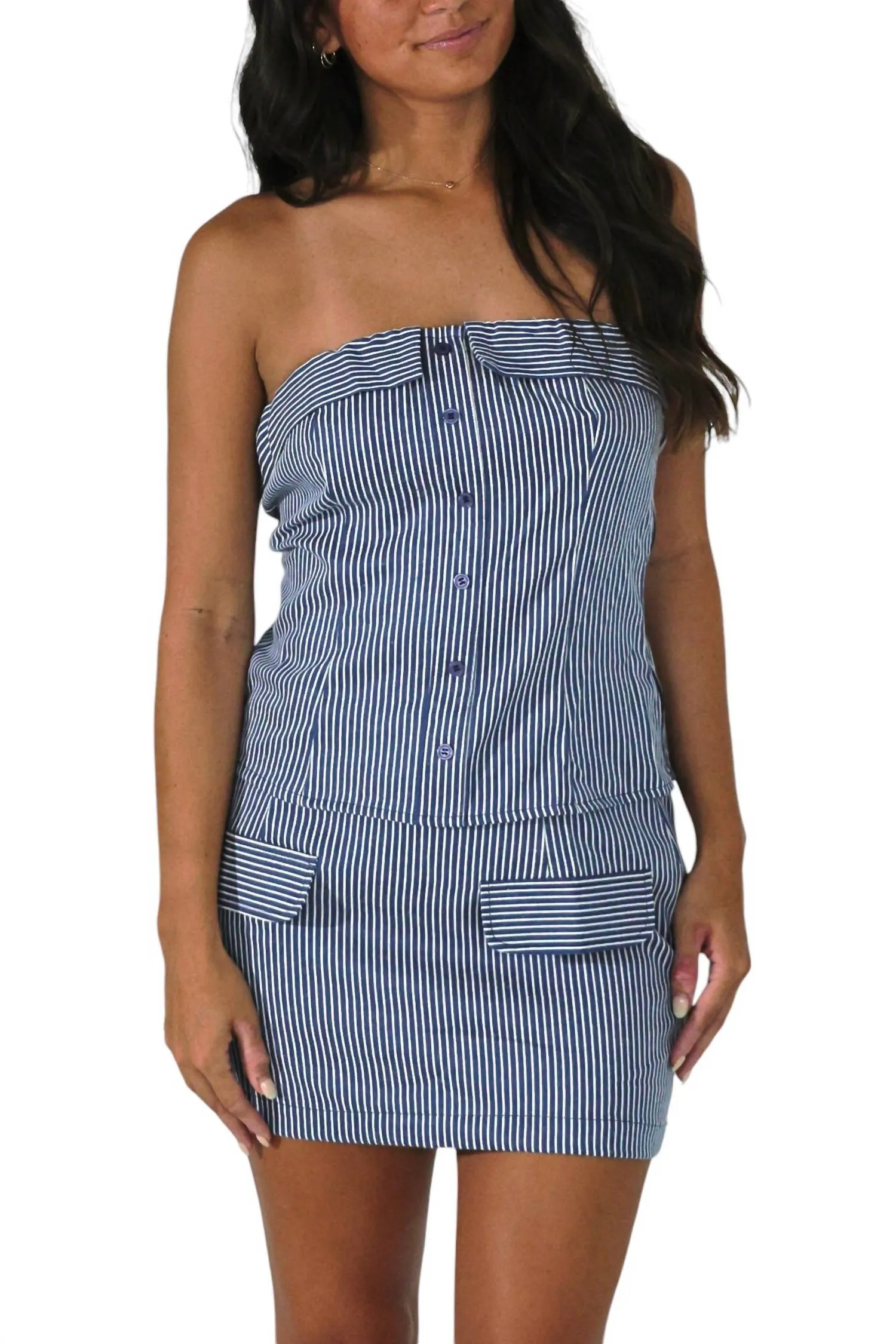 Brandy Stripped Set In Blue Striped