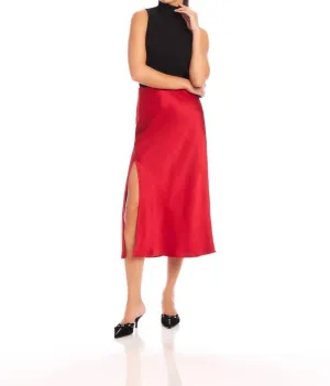 Brielle Midi Skirt In Cherry