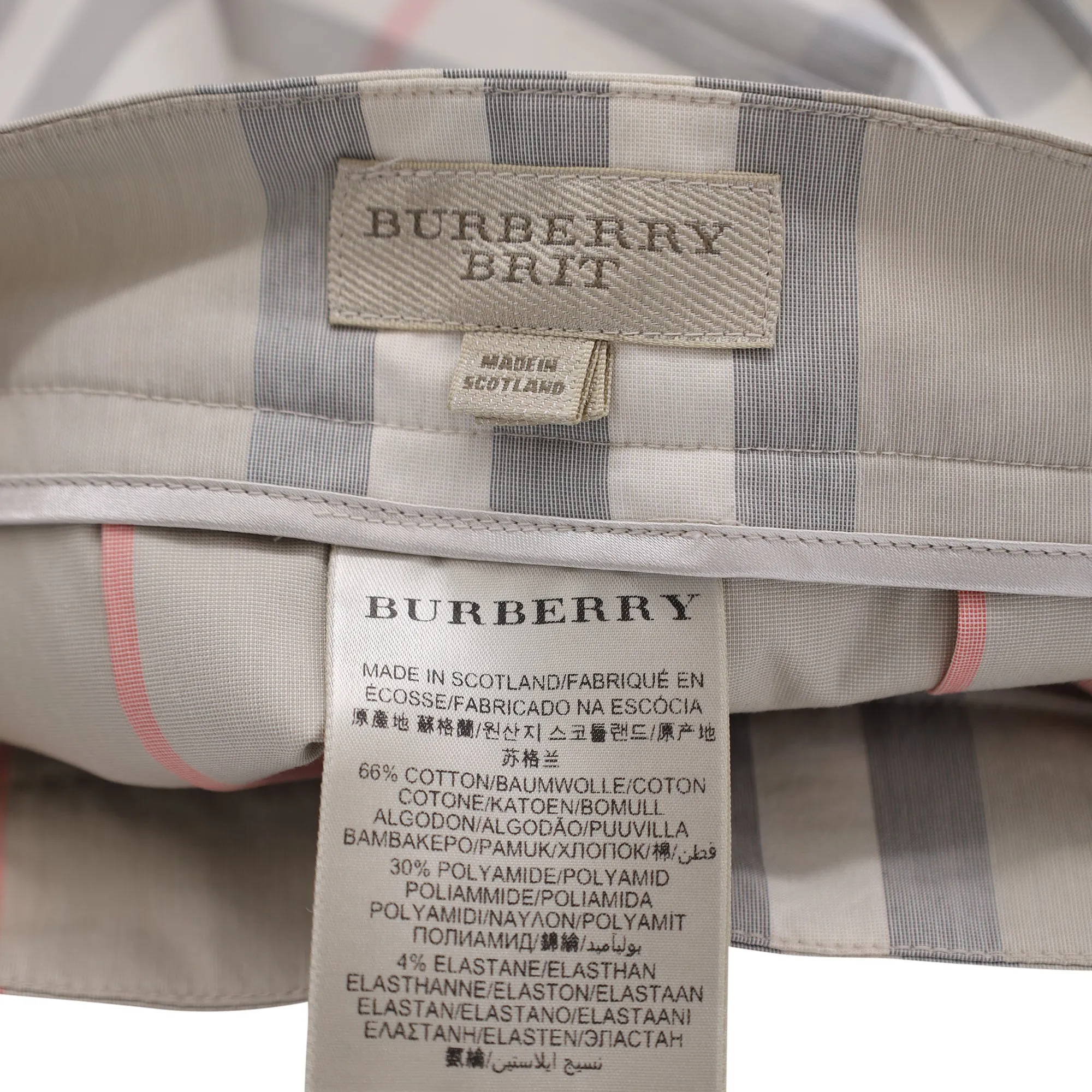 Burberry Pleated Check Print Mini Skirt in Multicolor Cotton