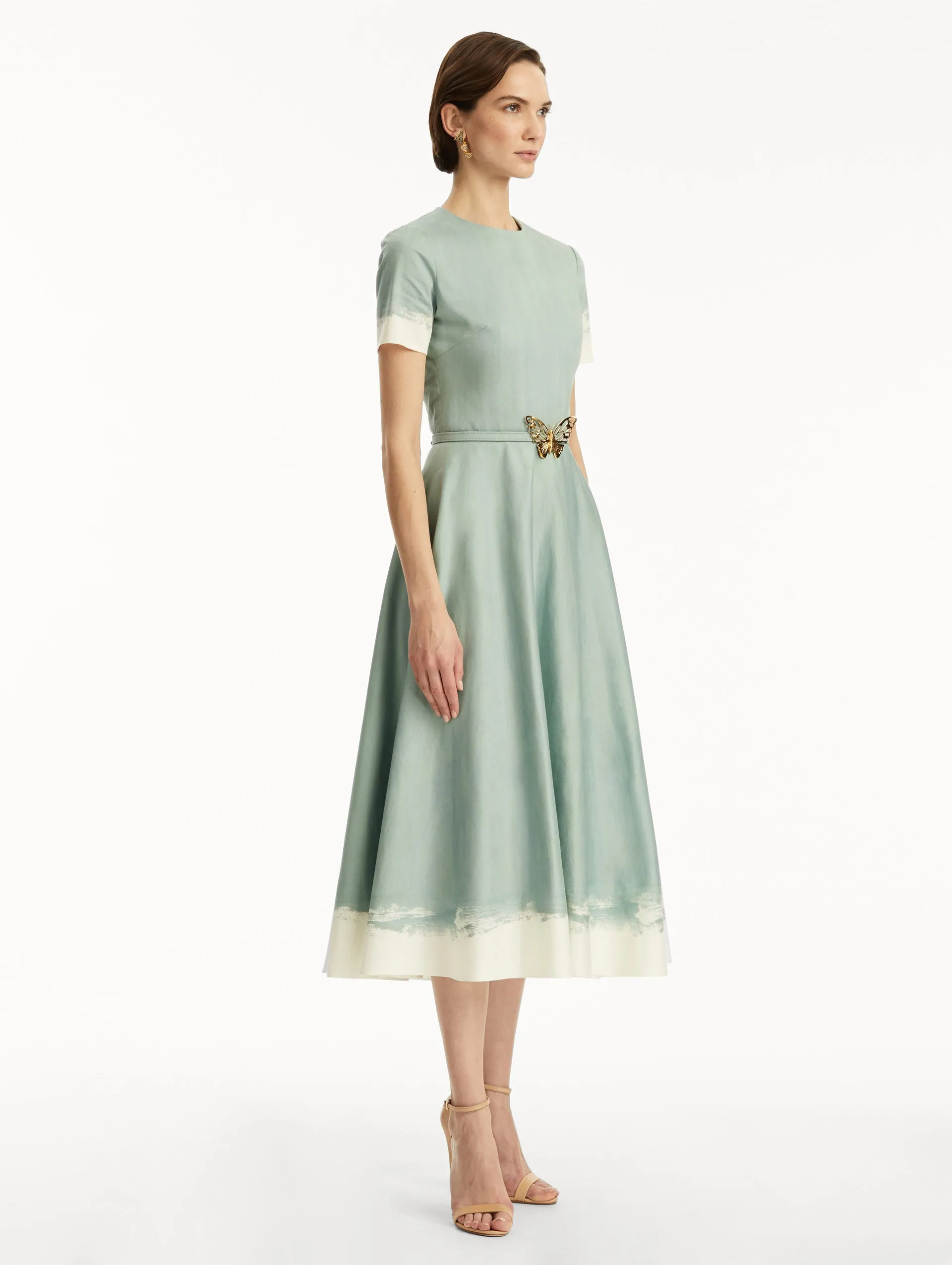 Butterfly Belt Cotton Poplin Dress