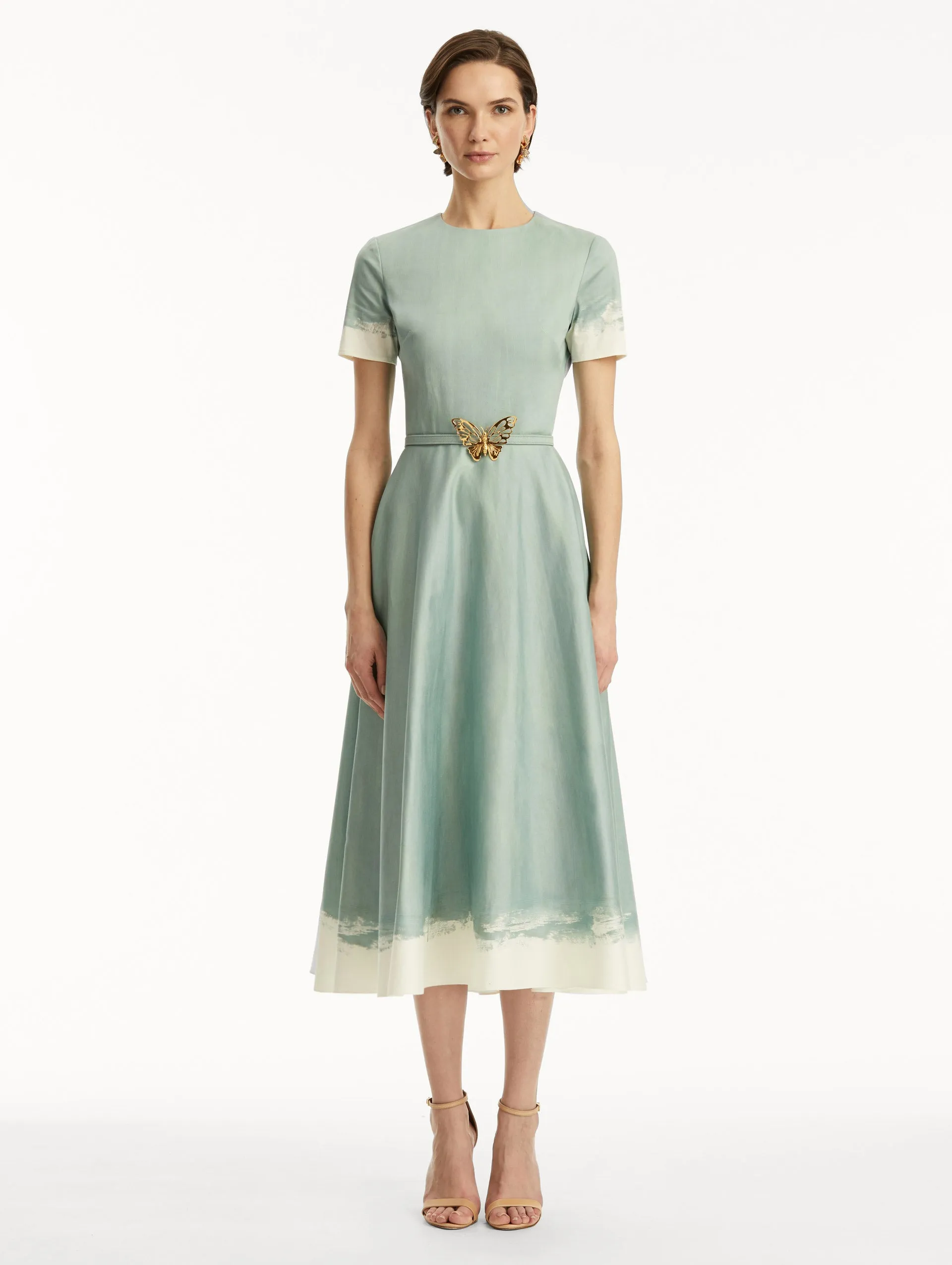 Butterfly Belt Cotton Poplin Dress