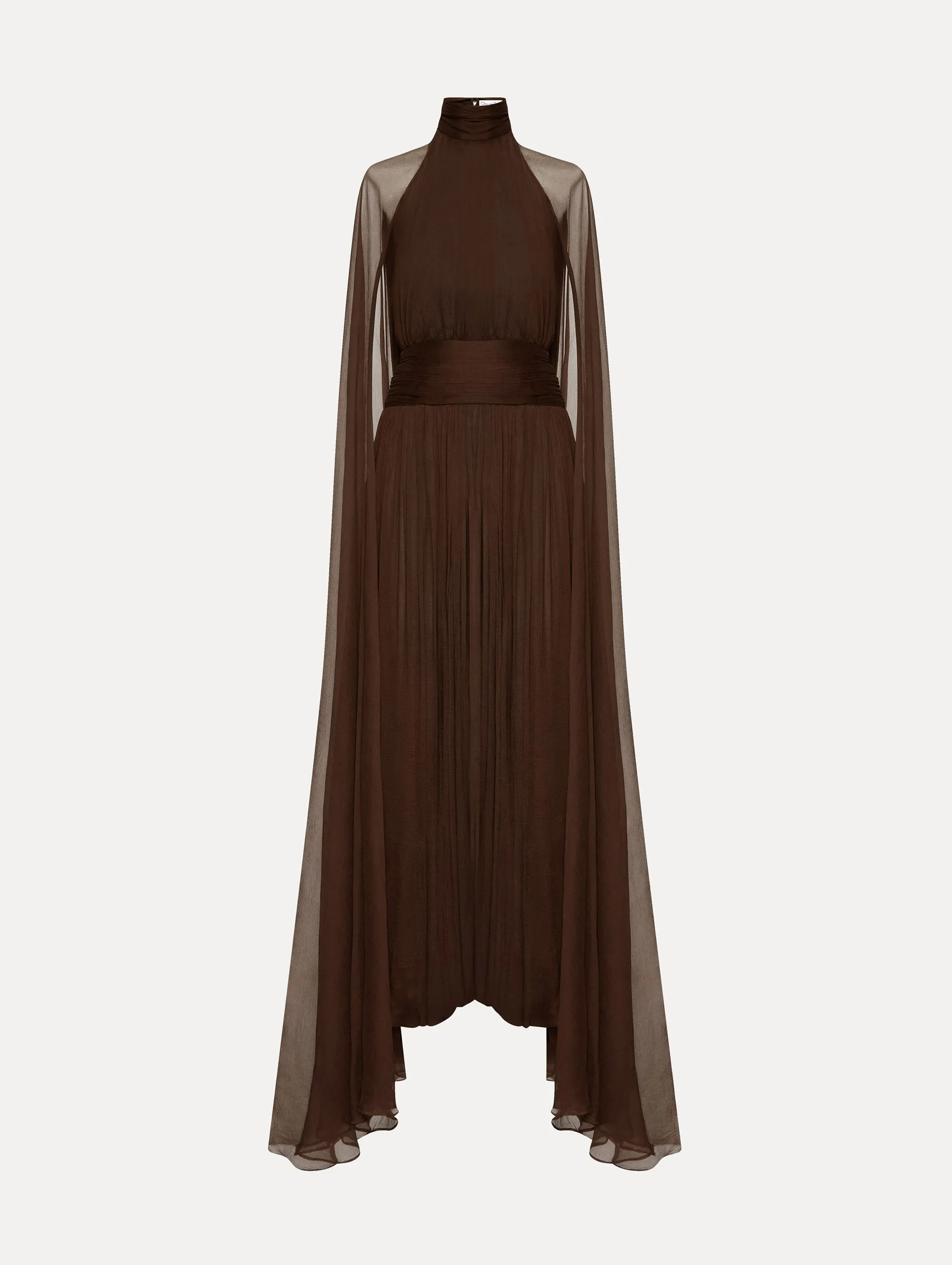 Butterfly-Detailed Chiffon Caftan