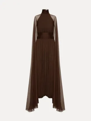 Butterfly-Detailed Chiffon Caftan