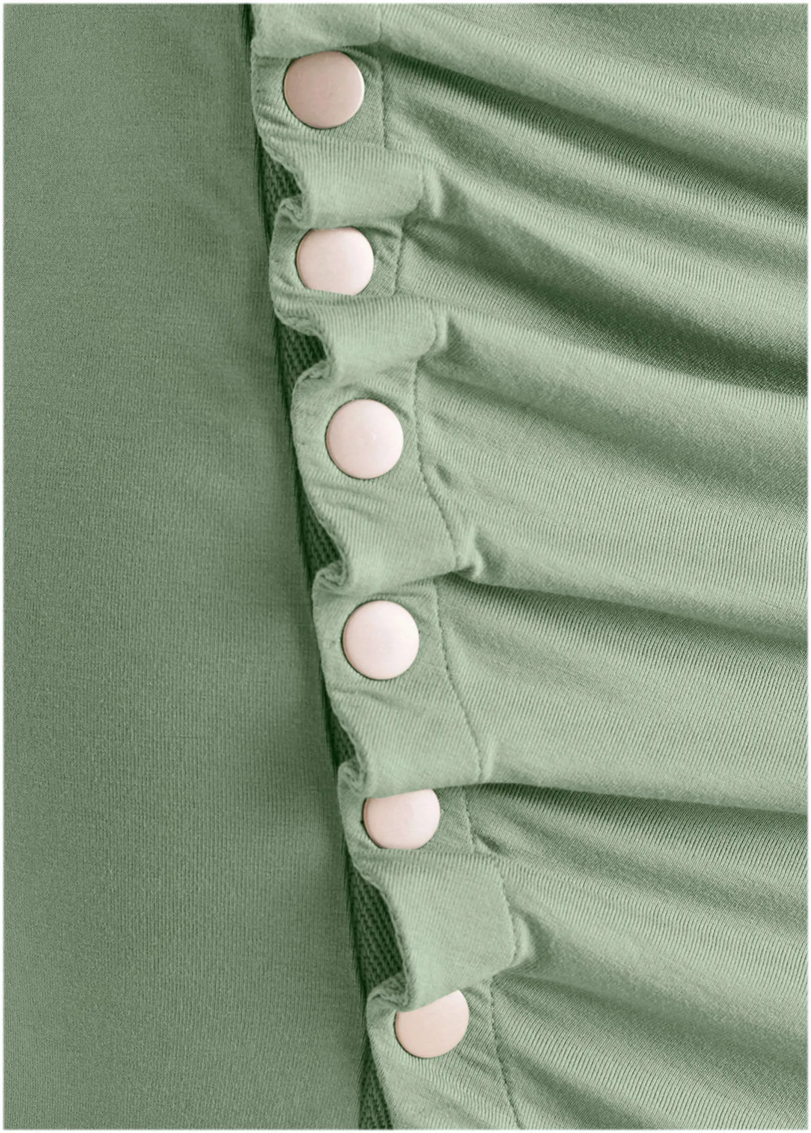 Button Detail Dress  - Iceberg Green
