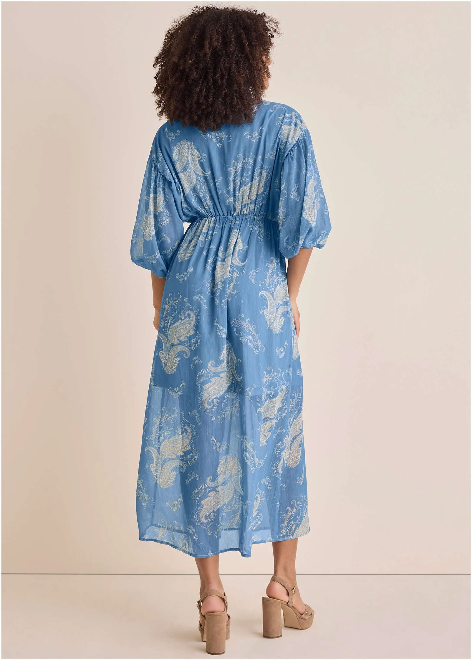 Button Down Maxi Dress - Blue