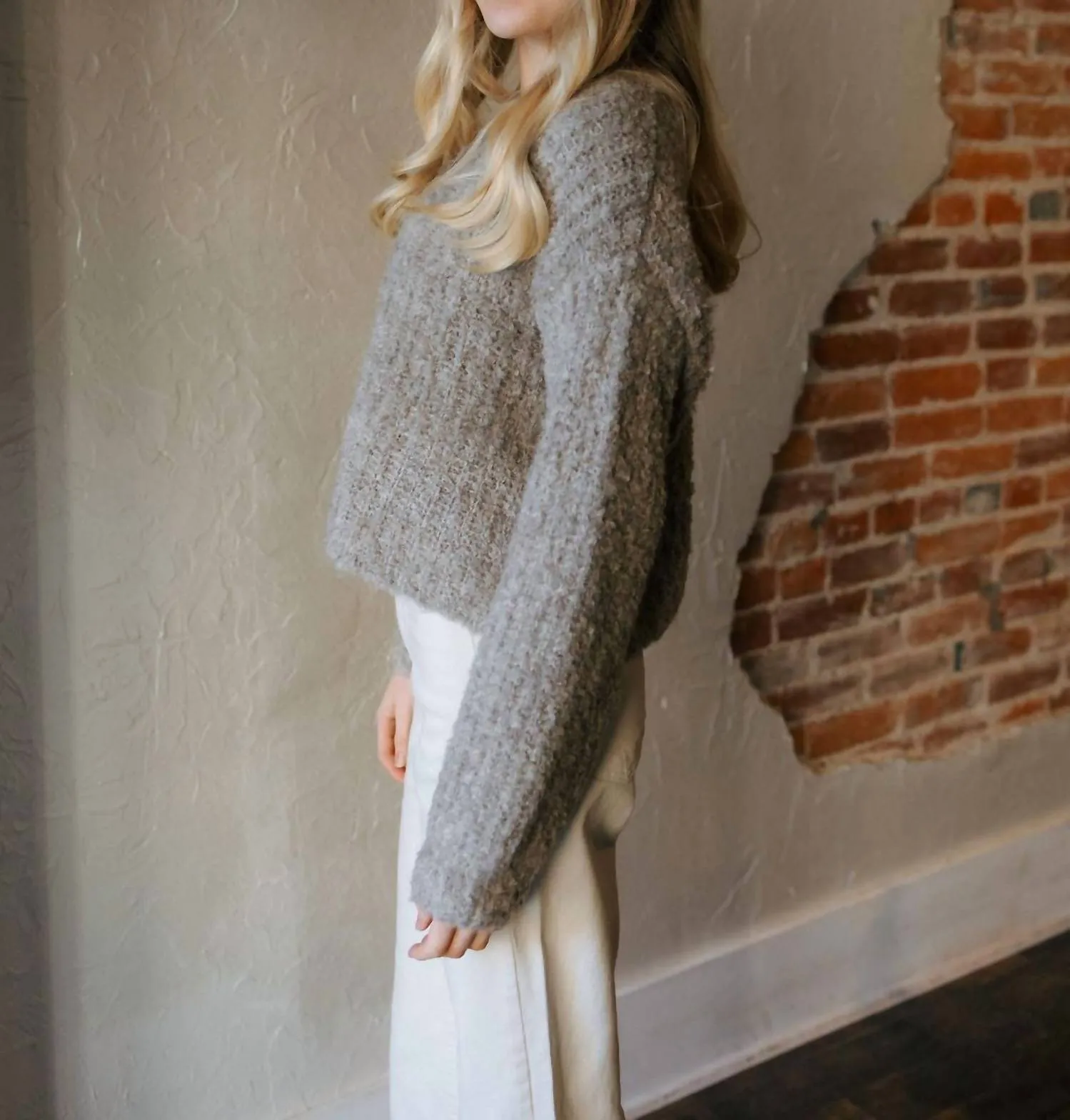 Button Front Cardigan In Latte
