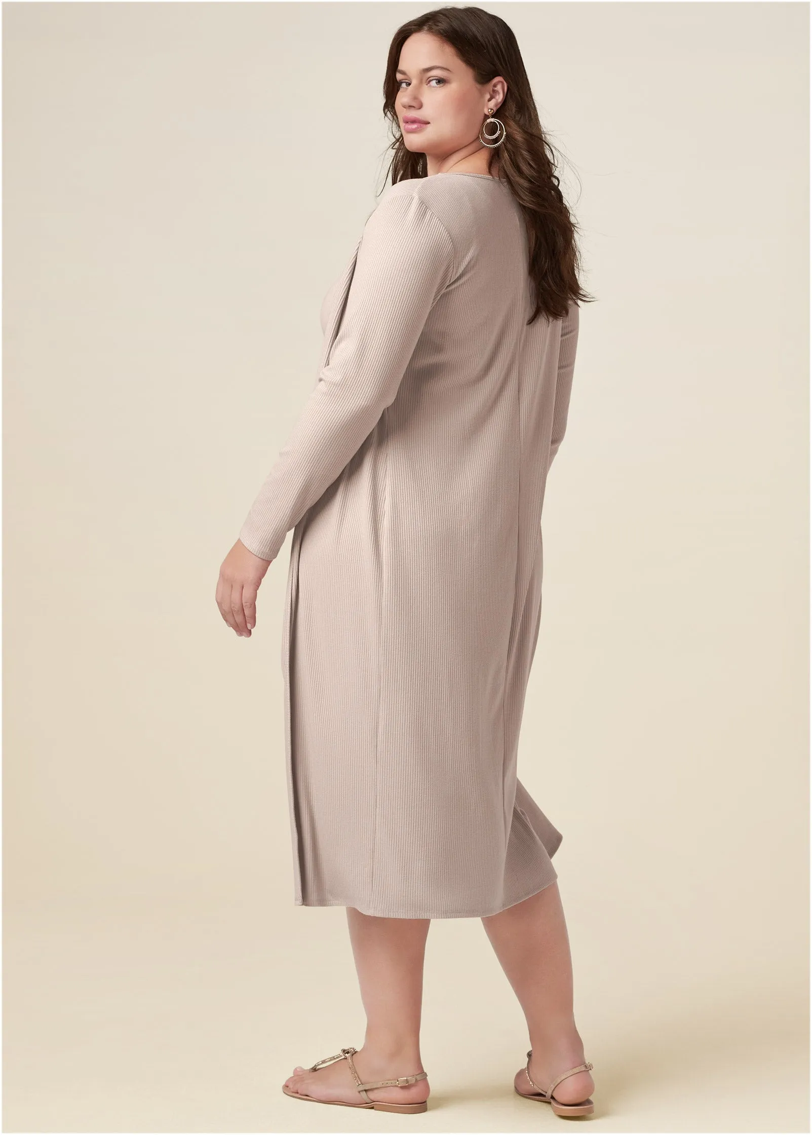 Casual Dress Set - Taupe