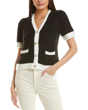 CeCe Fuzzy Wool-Blend Cardigan