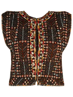 Cerza' Black Cotton Vest