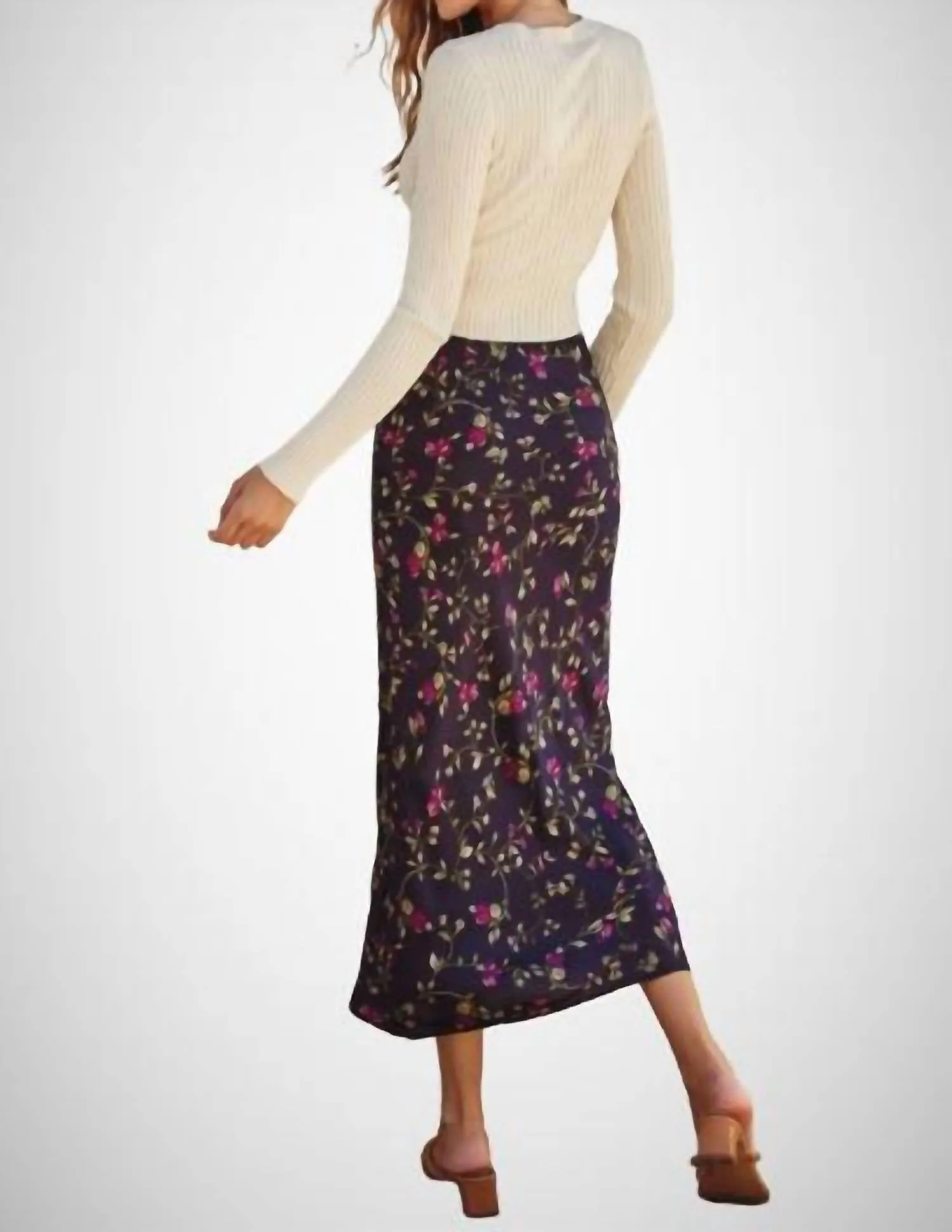 Chelsea Maxi Skirt In Black Floral