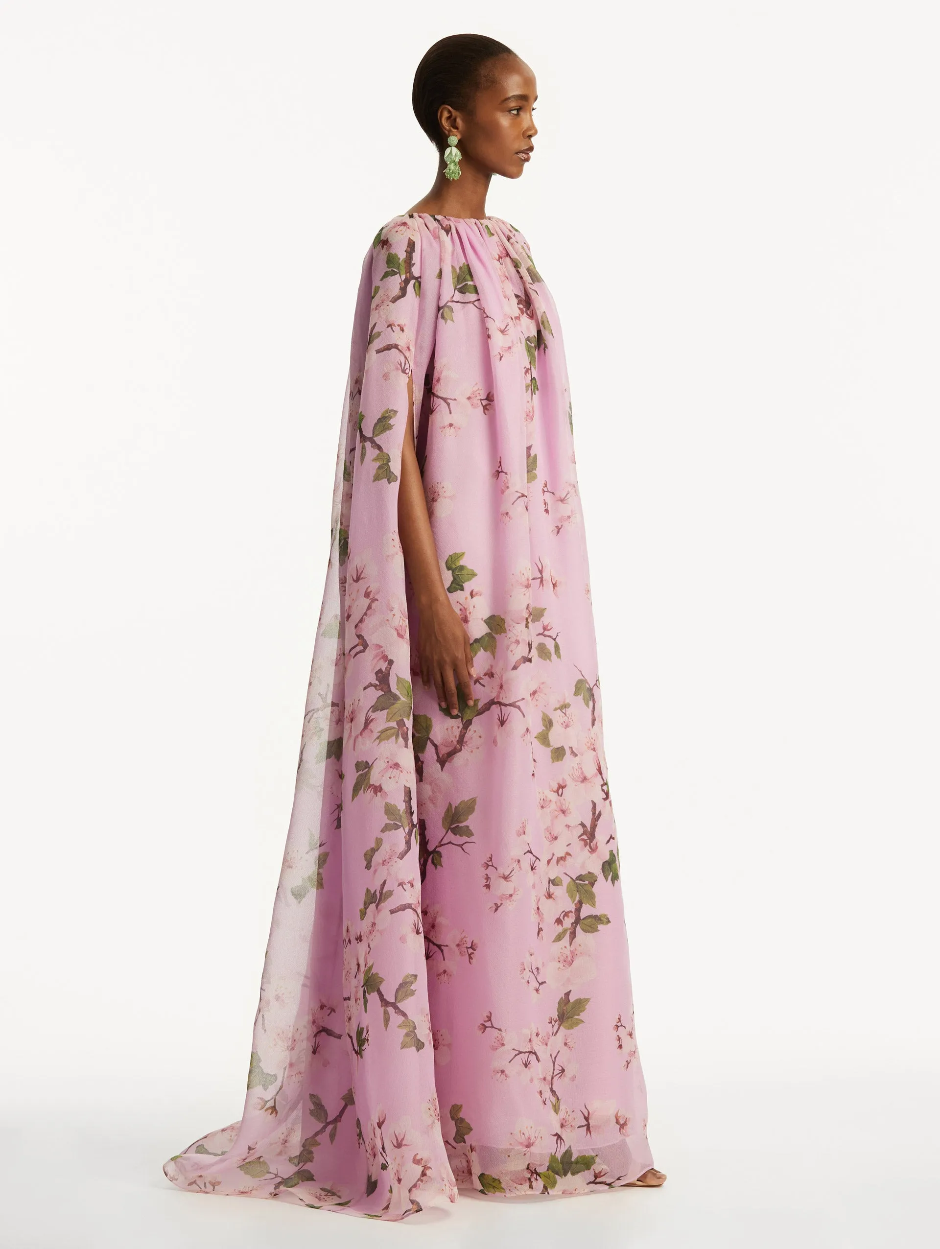 Cherry Blossom Chiffon Caftan