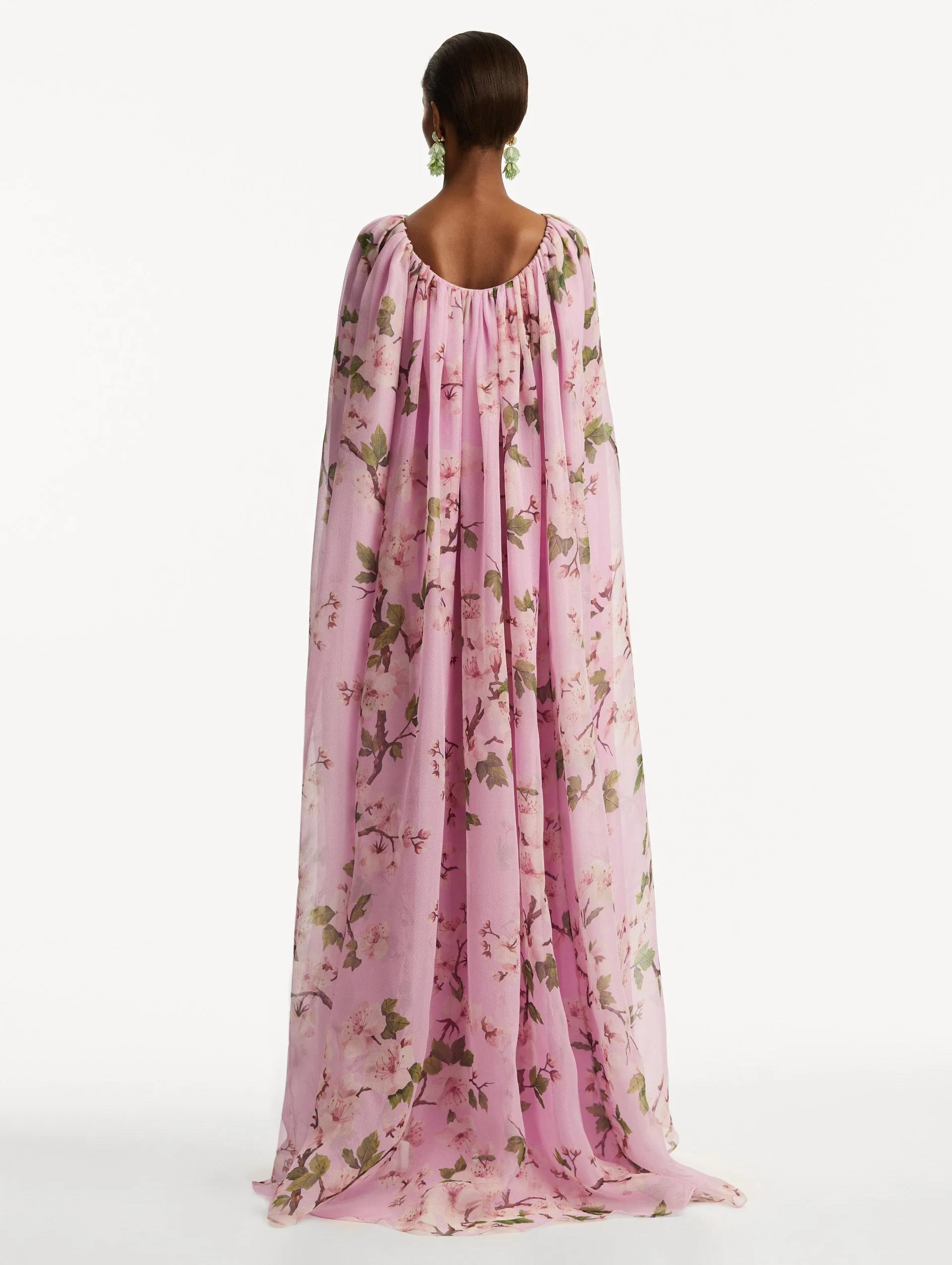 Cherry Blossom Chiffon Caftan