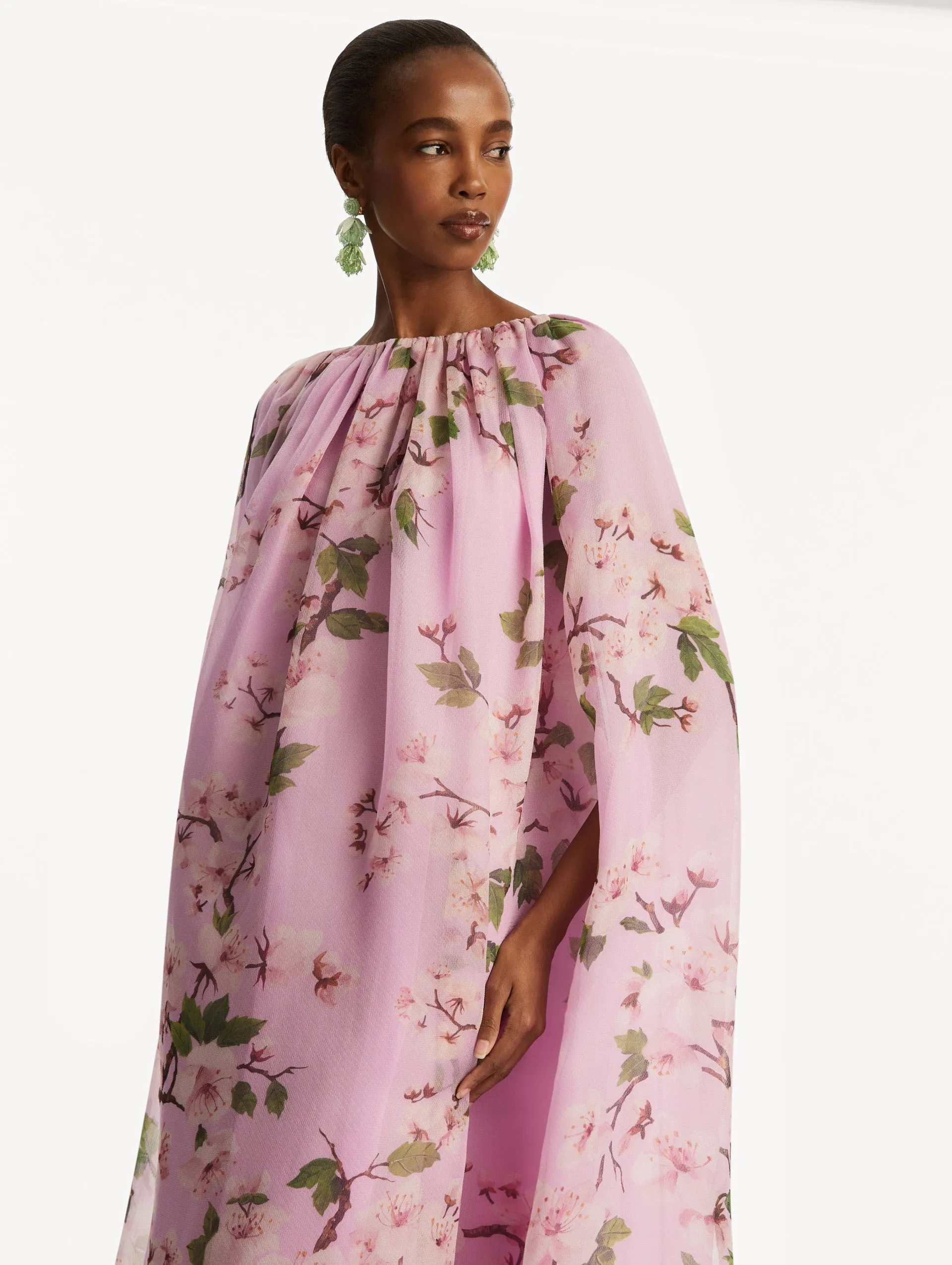 Cherry Blossom Chiffon Caftan