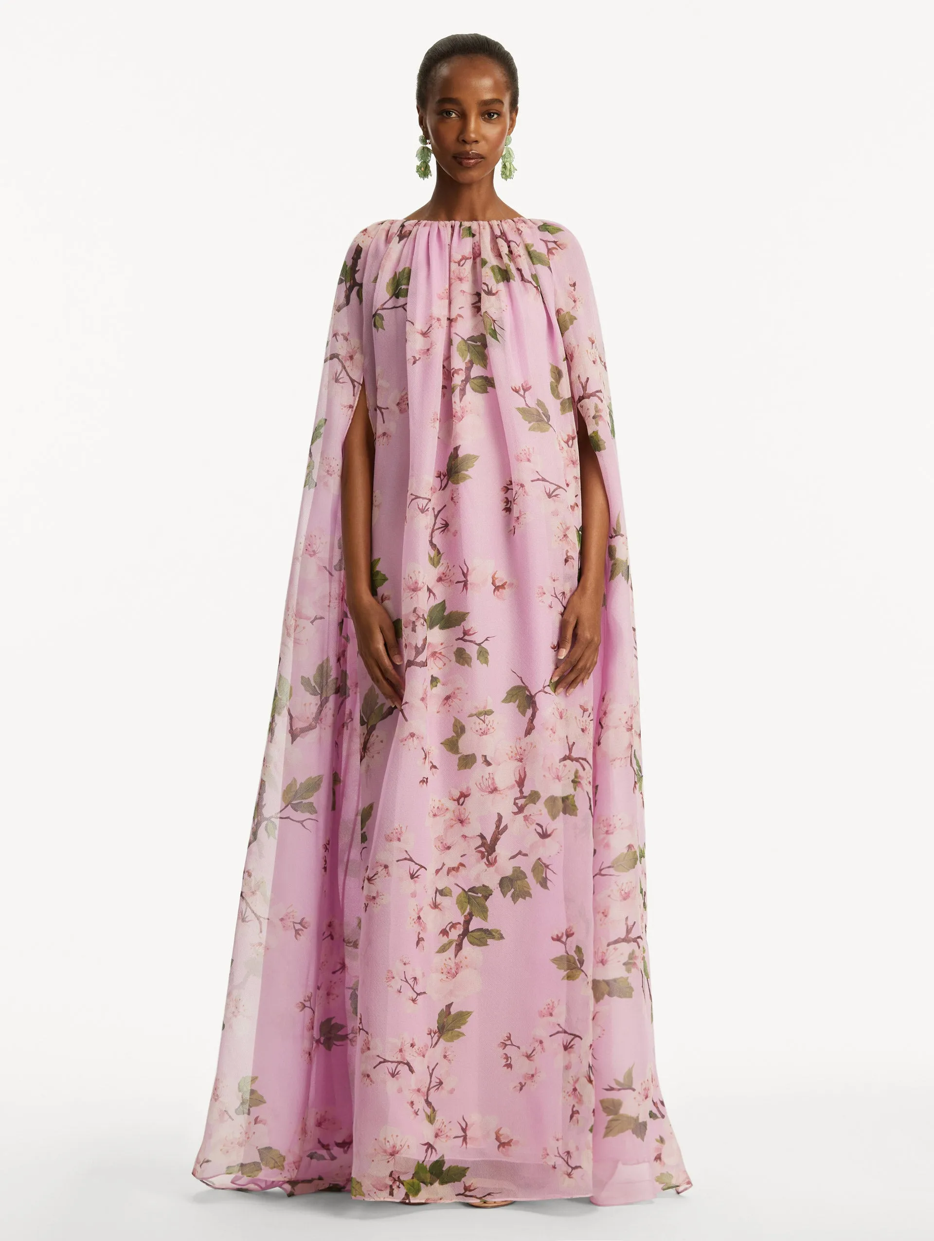 Cherry Blossom Chiffon Caftan