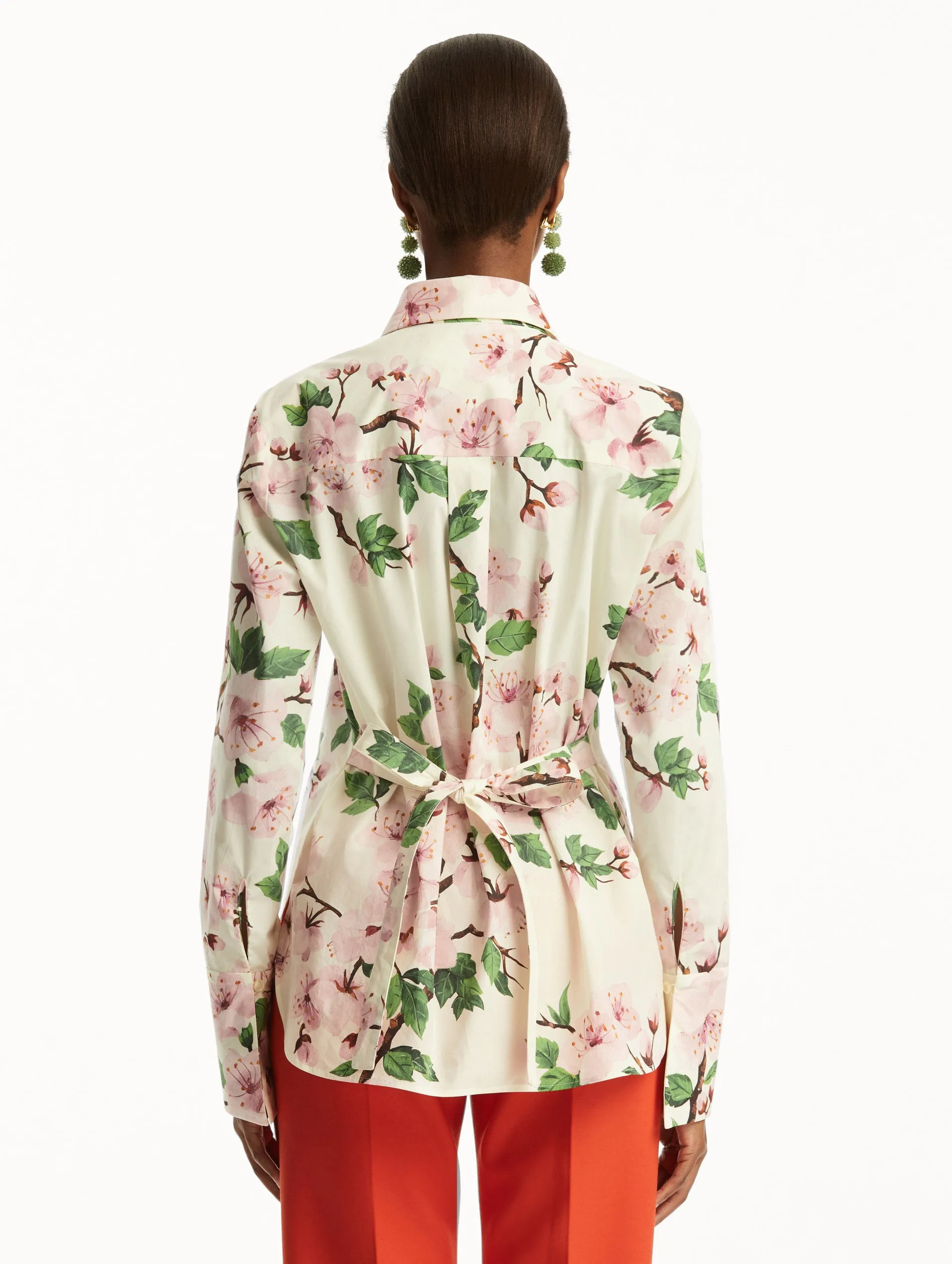 Cherry Blossom Cotton Poplin Blouse