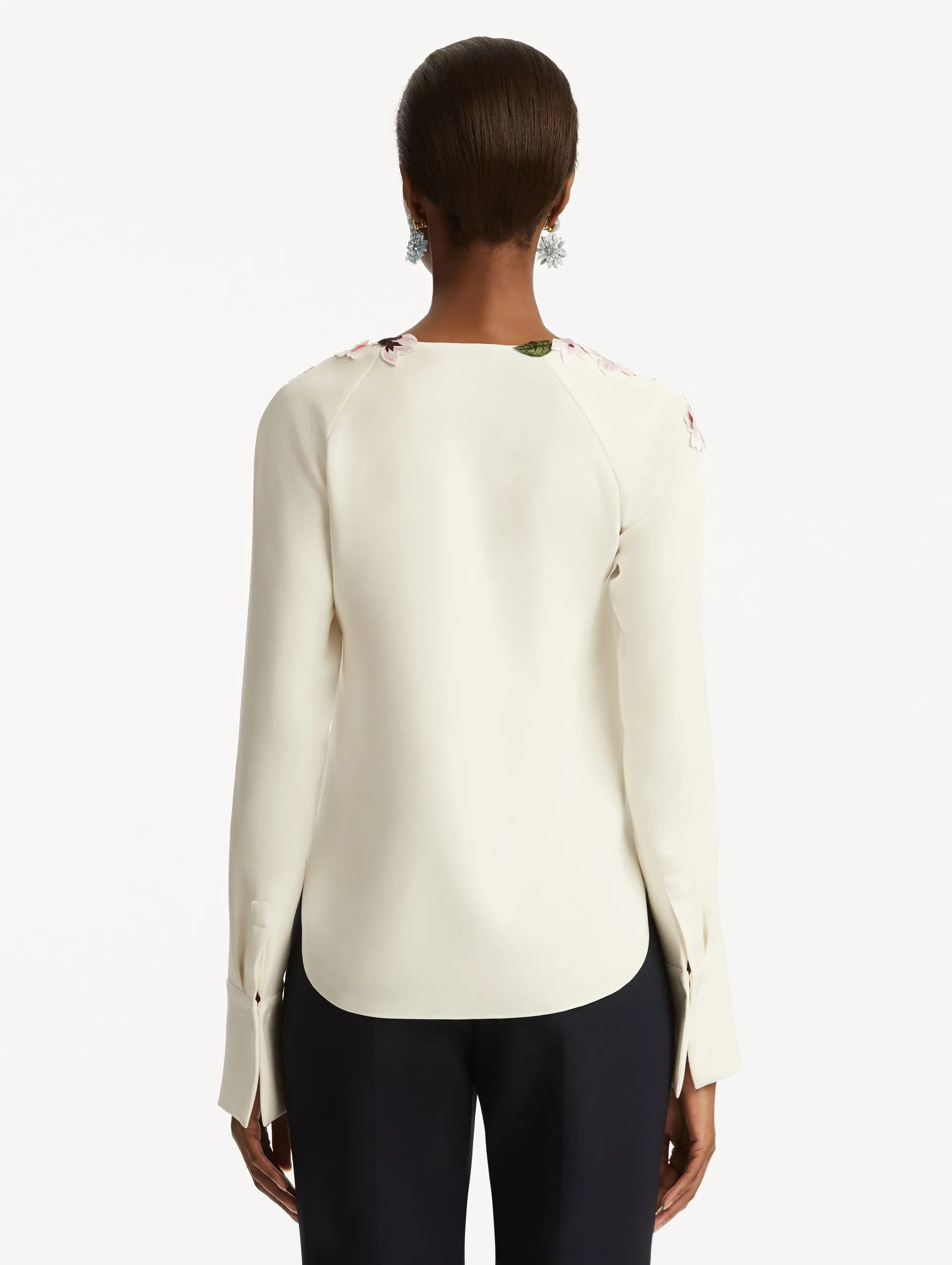 Cherry Blossom Embroidered Blouse