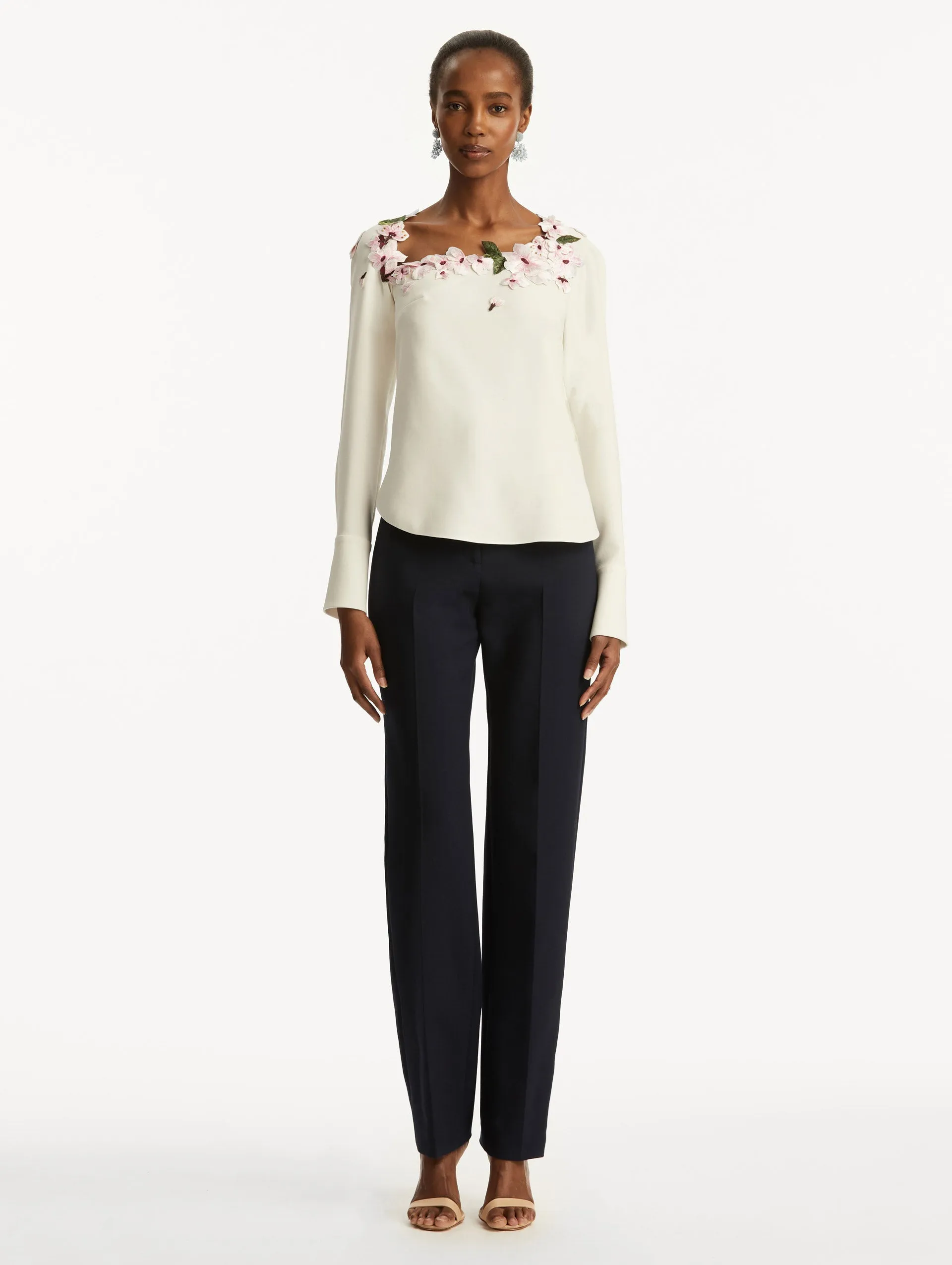 Cherry Blossom Embroidered Blouse